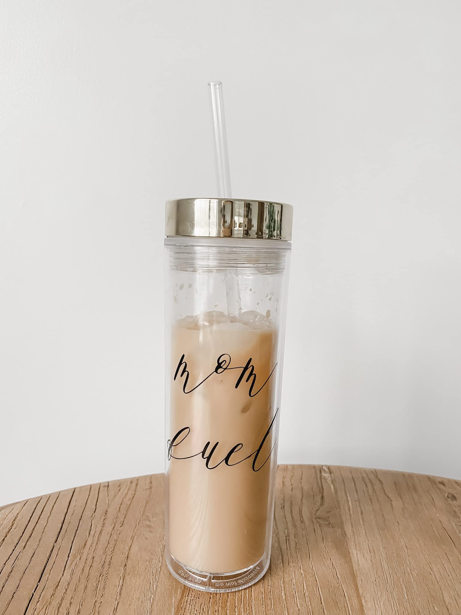 BPA-Free Clear Acrylic Tumbler with Lid - Insulated Water Bottle Fits Car Cup Holder - Perfect for Moms, Office, Gym & Summer Outdoor Activities