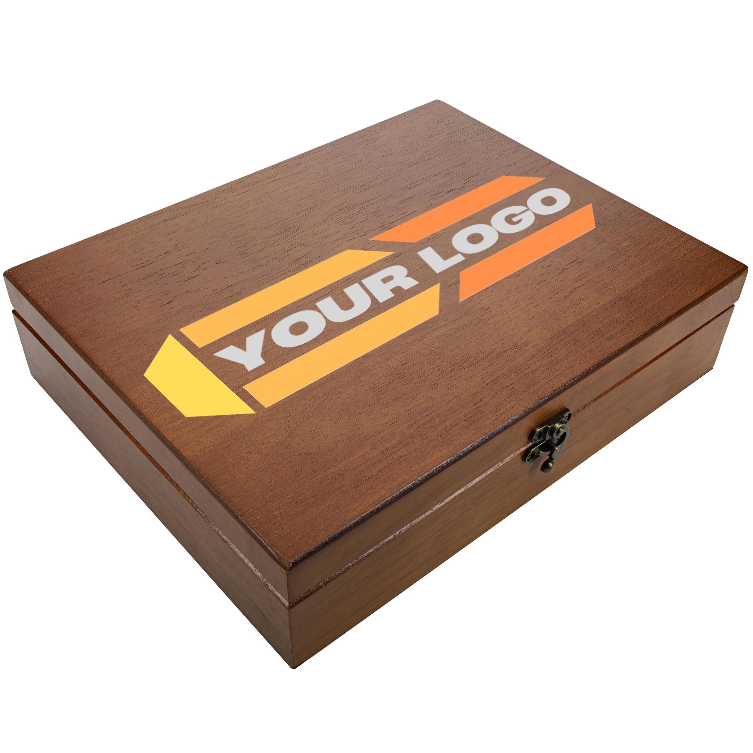 WE Games Wooden Treasure Box with Brass Latch - Walnut Finish for Jewelry Storage