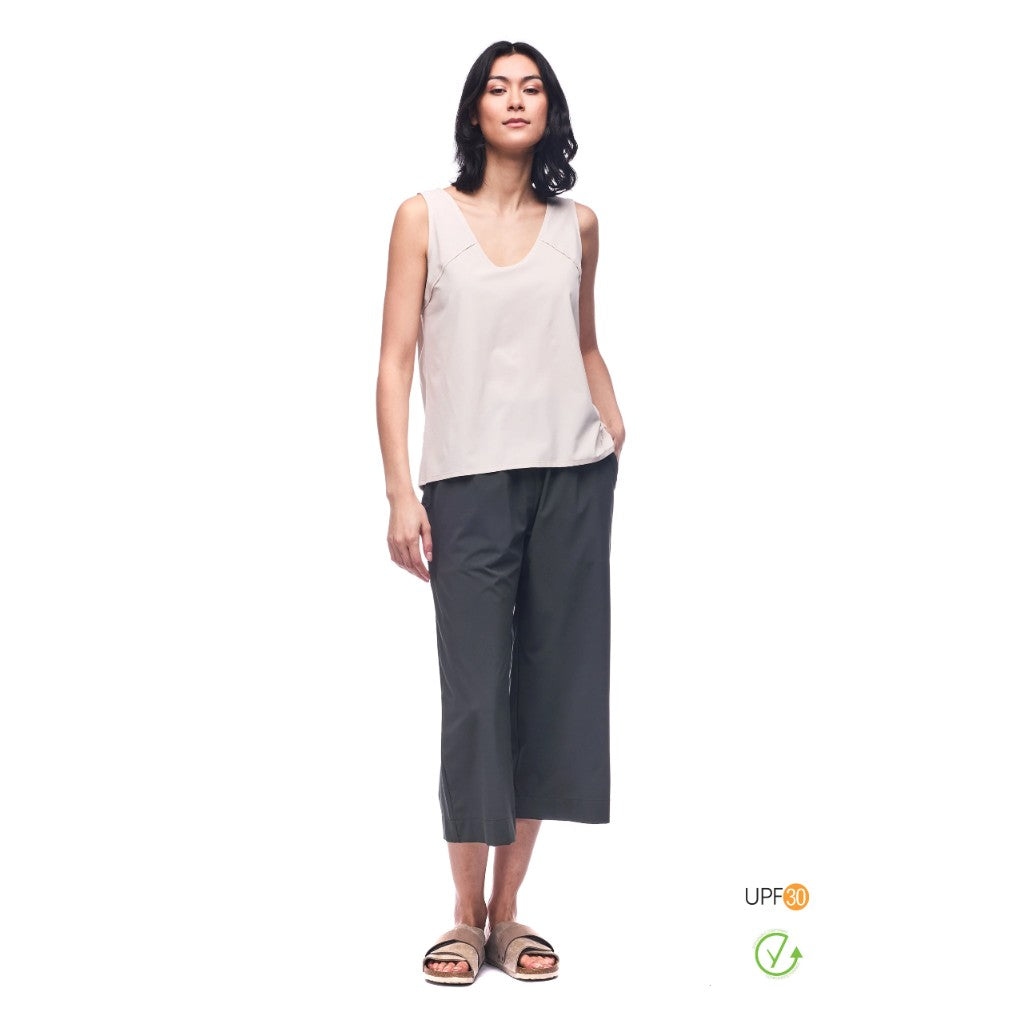 Indyeva Epesi II Wide Leg Pants for Women - Comfortable High Waisted Loose Fit Trousers for Casual Wear, Office & Travel