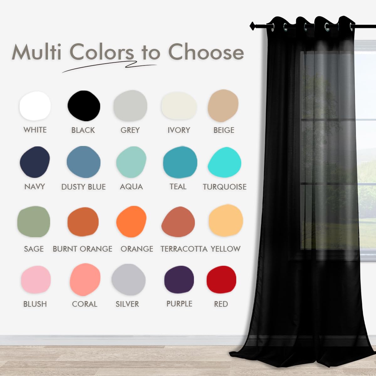 KOUFALL Blackout Curtains 72 Inch Length 2 Panels Set - Thermal Insulated Solid Black Grommet Drapes for Living Room & Bedroom (52x72 Inches) - Perfect for Light Blocking, Privacy & Home Decor