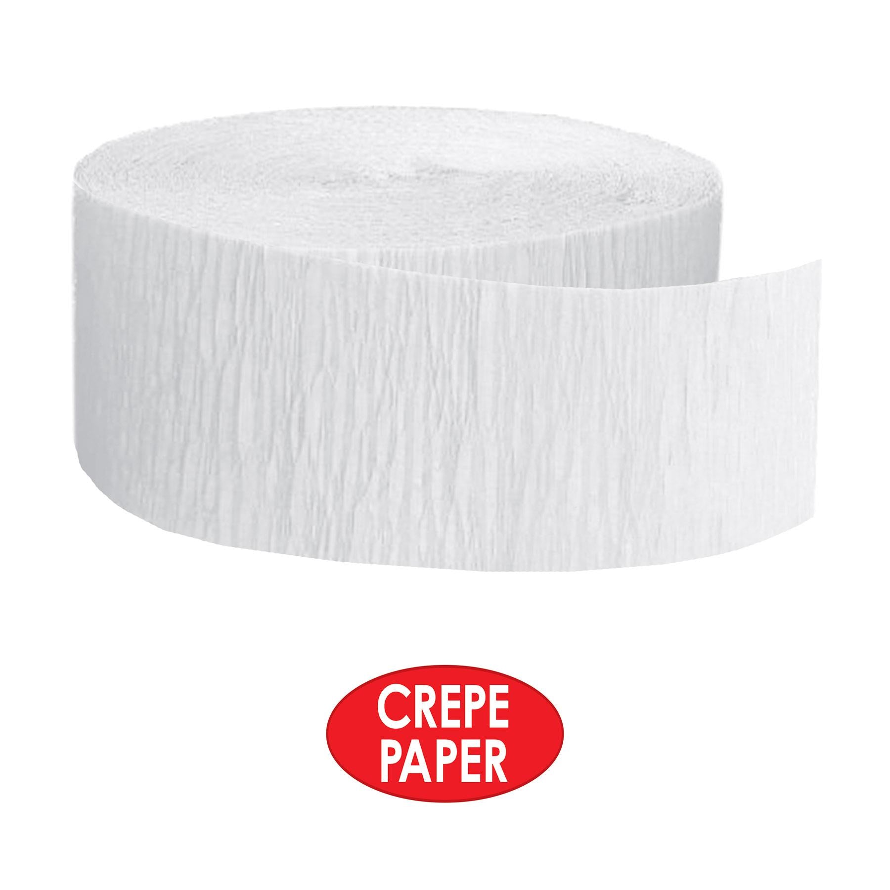 12 Pack Beistle FR Festive Party Crepe Streamers - White | Bulk Decorative Streamers for Birthday, Wedding & Holiday Celebrations