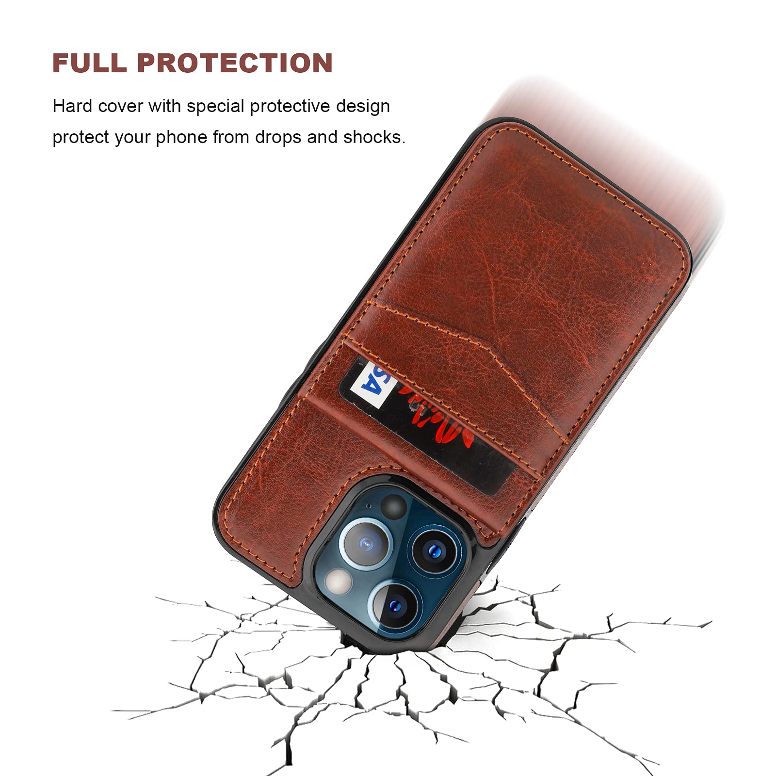 Premium Leather Magnetic Wallet Case for iPhone 13 Pro Max 6.7