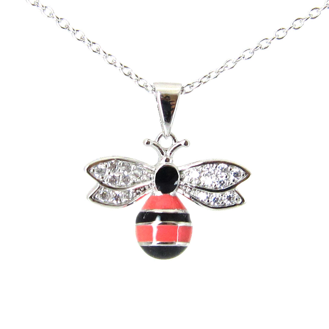 925 Sterling Silver Bee Pendant Necklace - Handmade Enamel Jewelry for Women - Perfect for Gifts, Boho Style & Everyday Wear
