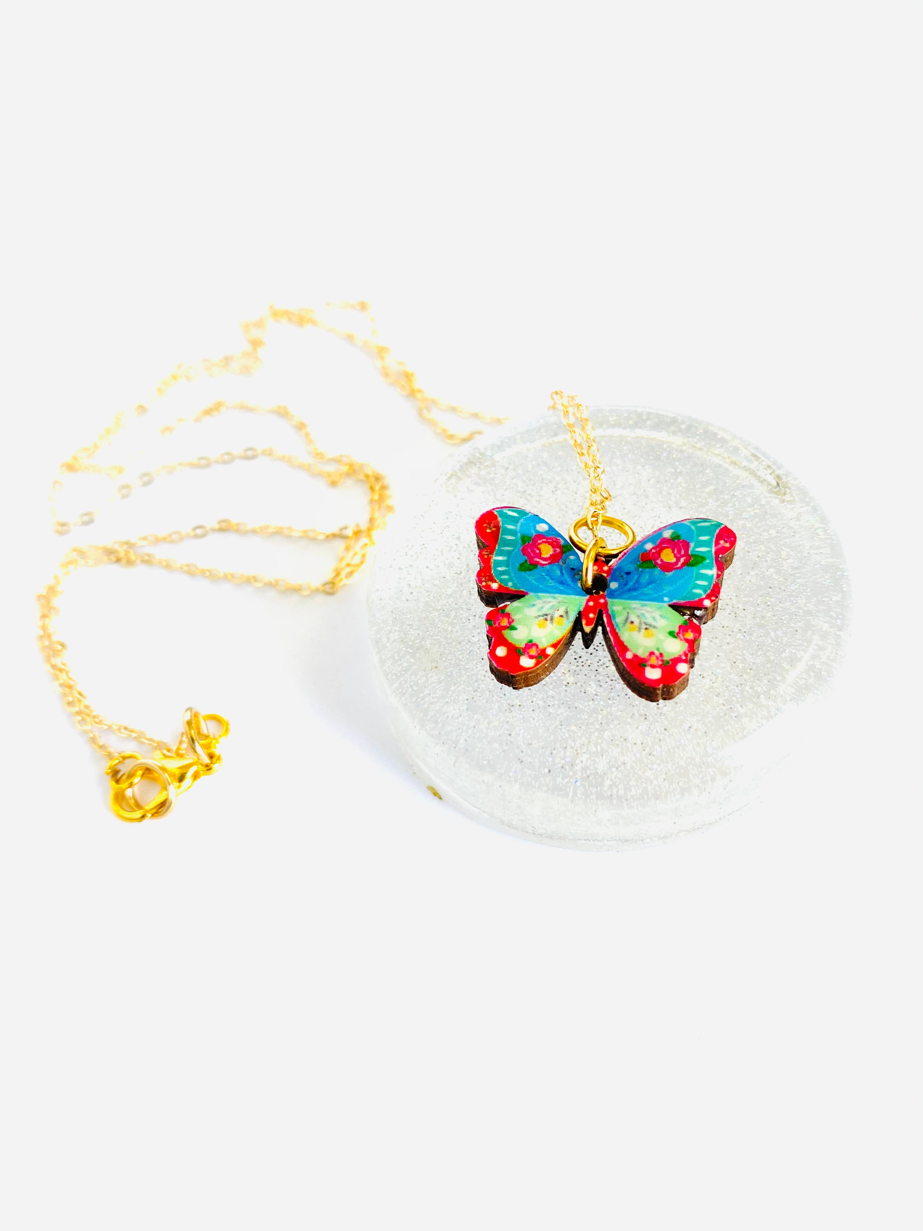 Elegant Butterfly Pendant Necklace in 14K Gold Chain - Perfect for Women's Everyday Wear & Gift Giving | Rosie Rose Parker