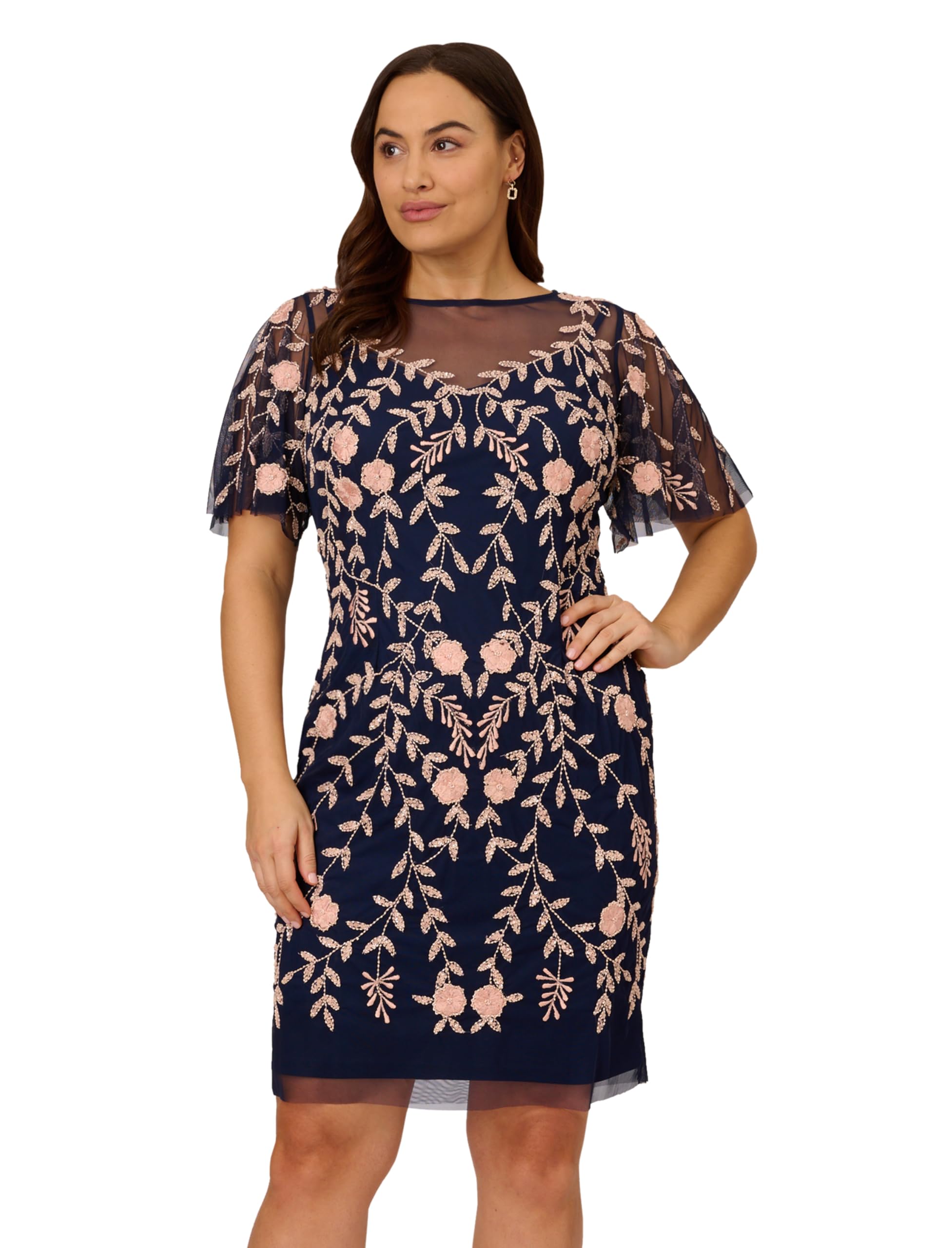 Adrianna Papell Women's Beaded Cocktail Short Dress - Perfect for Parties, Weddings & Evening Events