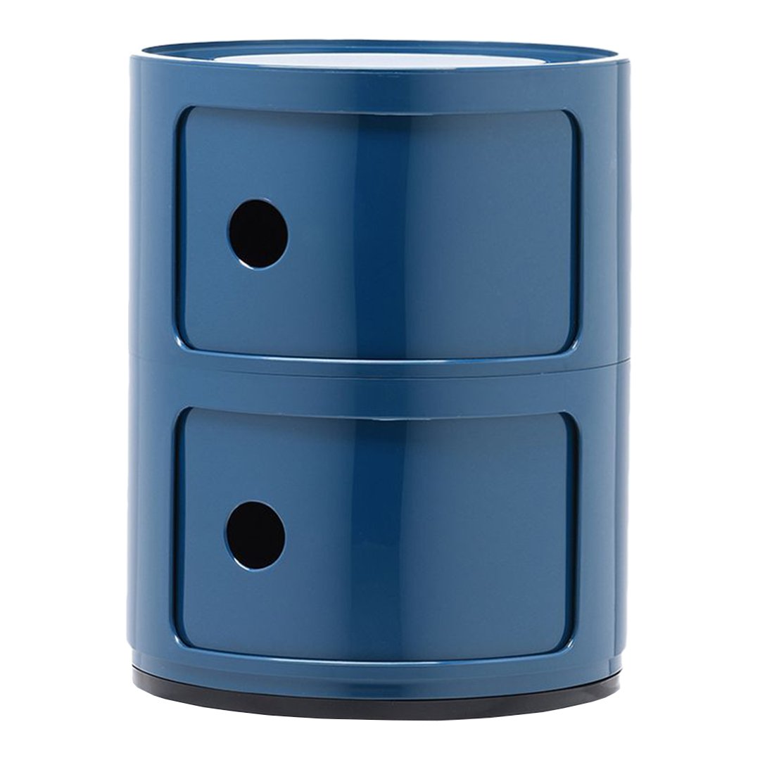 Componibili Round 2-Door Storage Tower - Modern Modular Cabinet for Bedroom, Living Room & Office Organization