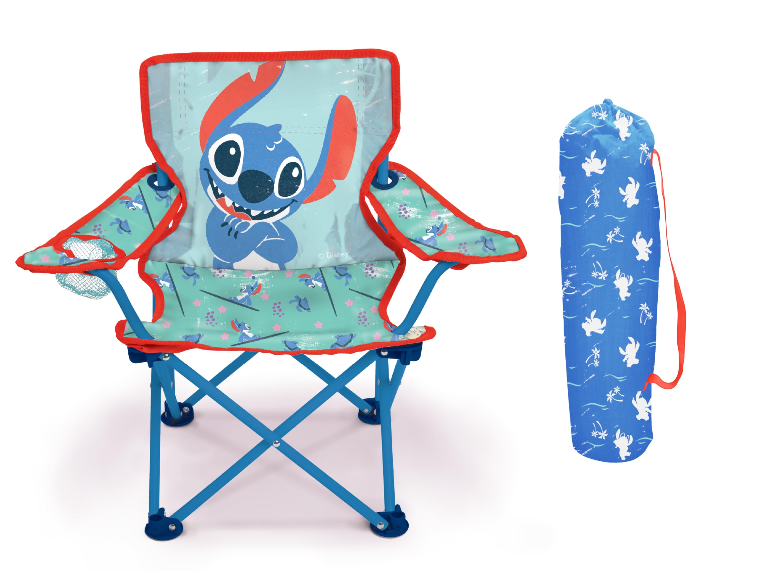 Lilo & Stitch Kids Foldable Chair with Carry Bag - Portable Camping Chair for Toddlers 24M+, Perfect for Park, Beach, Sports Events & Outdoor Activities