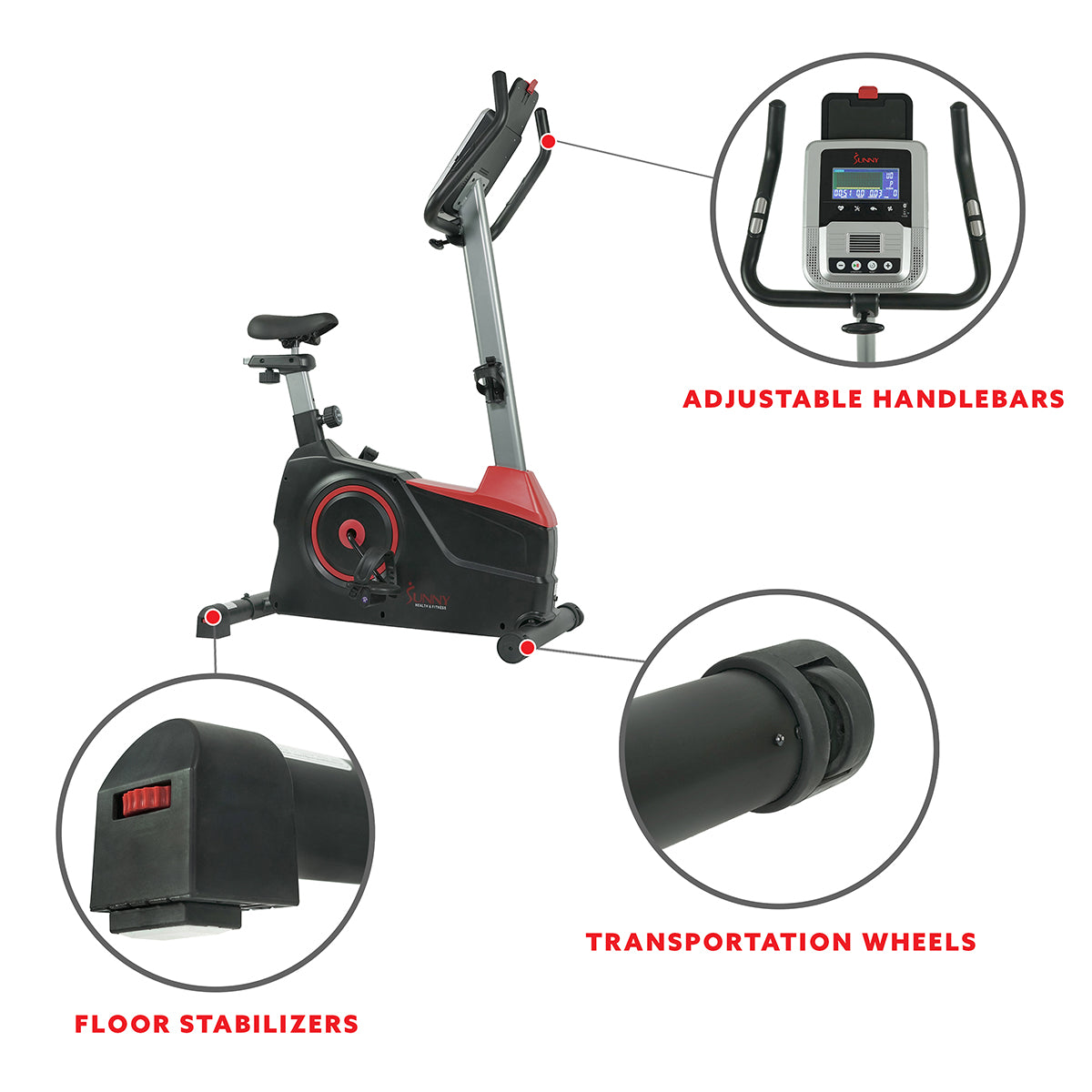 Evo Fit Stationary Upright Exercise Bike with 24-Level Electromagnetic Resistance - Perfect for Home Gym, Cardio Workouts & Indoor Cycling Training