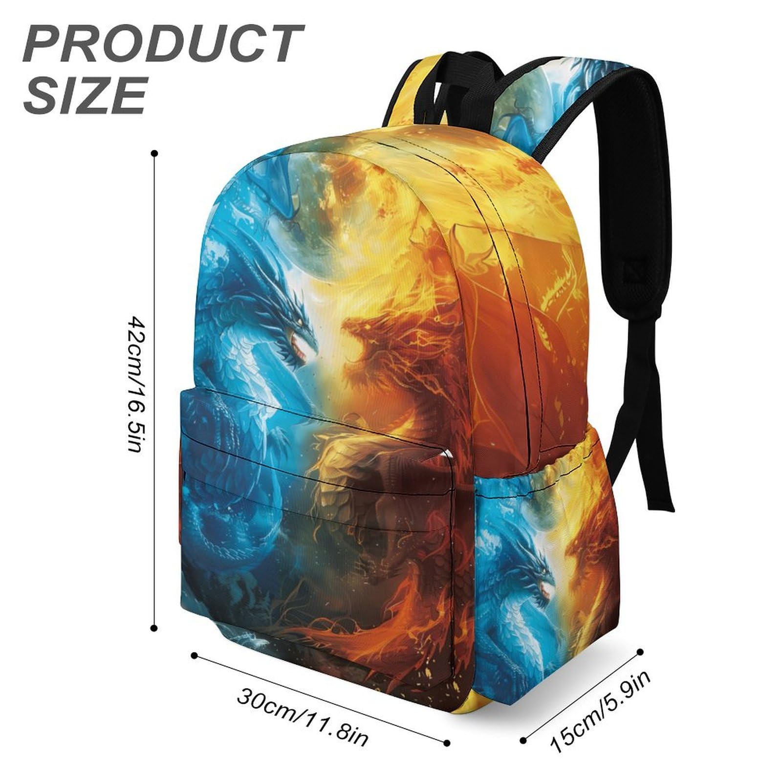 Cool Dragon Backpack for Boys & Toddlers - 16.5 Inch Cartoon School Bag for Kids, Travel & Daily Use | Durable & Stylish Backpack for School, Daycare & Outdoor Adventures
