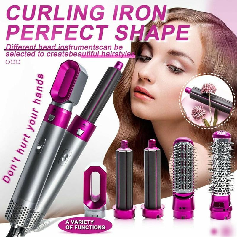 Drumstone 5-in-1 Multifunctional Hair Dryer Brush & Curling Iron | 1000W Frizz-Free Hot Air Styler with Comb | 17-Year Warranty | Perfect for Salon-Quality Blowouts at Home, Travel & Daily Styling