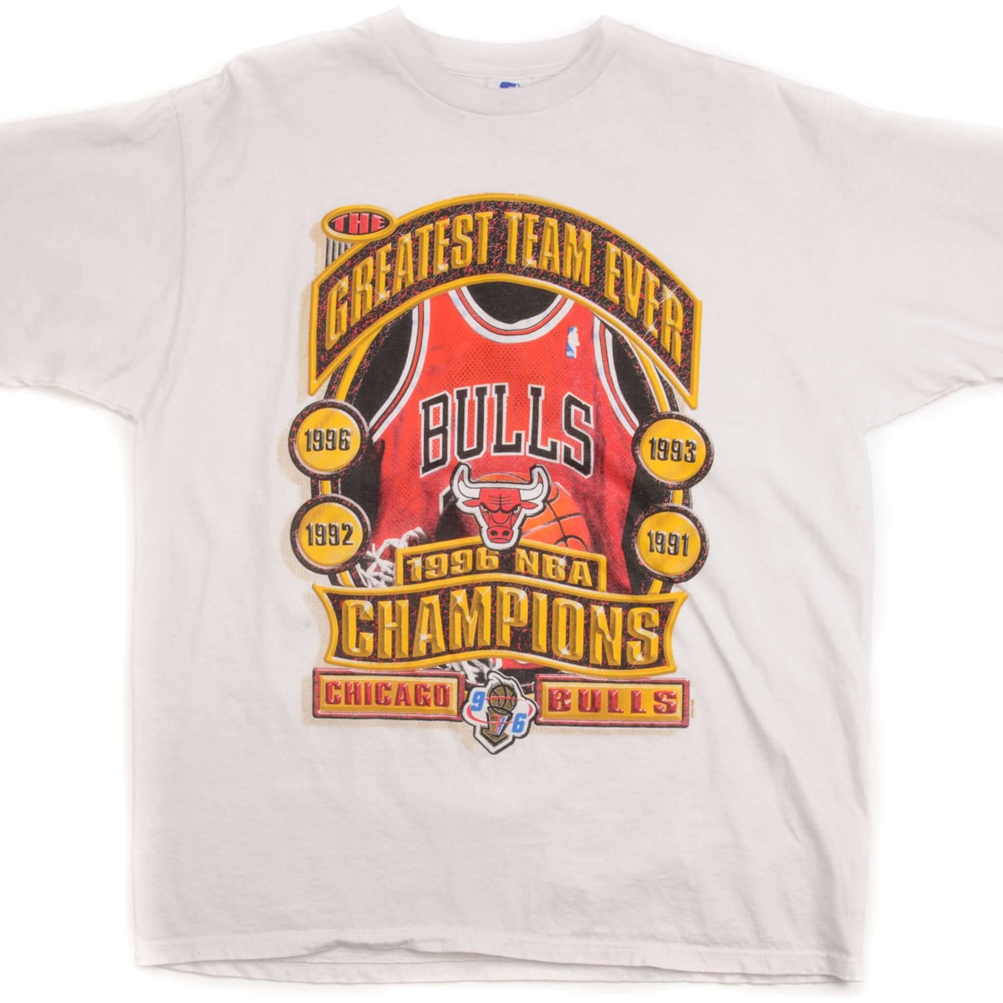 Vintage Chicago Bulls Starter Tee Shirt 1996 - Large Size, Made in USA - Perfect for Basketball Fans, Retro Sports Fashion & Casual Wear