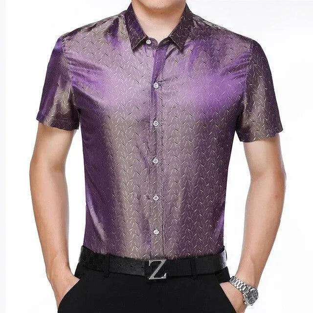 Premium Reynolds Striped Silk Shirt for Men - Luxury Business & Formal Wear - Perfect for Office, Weddings & Special Occasions