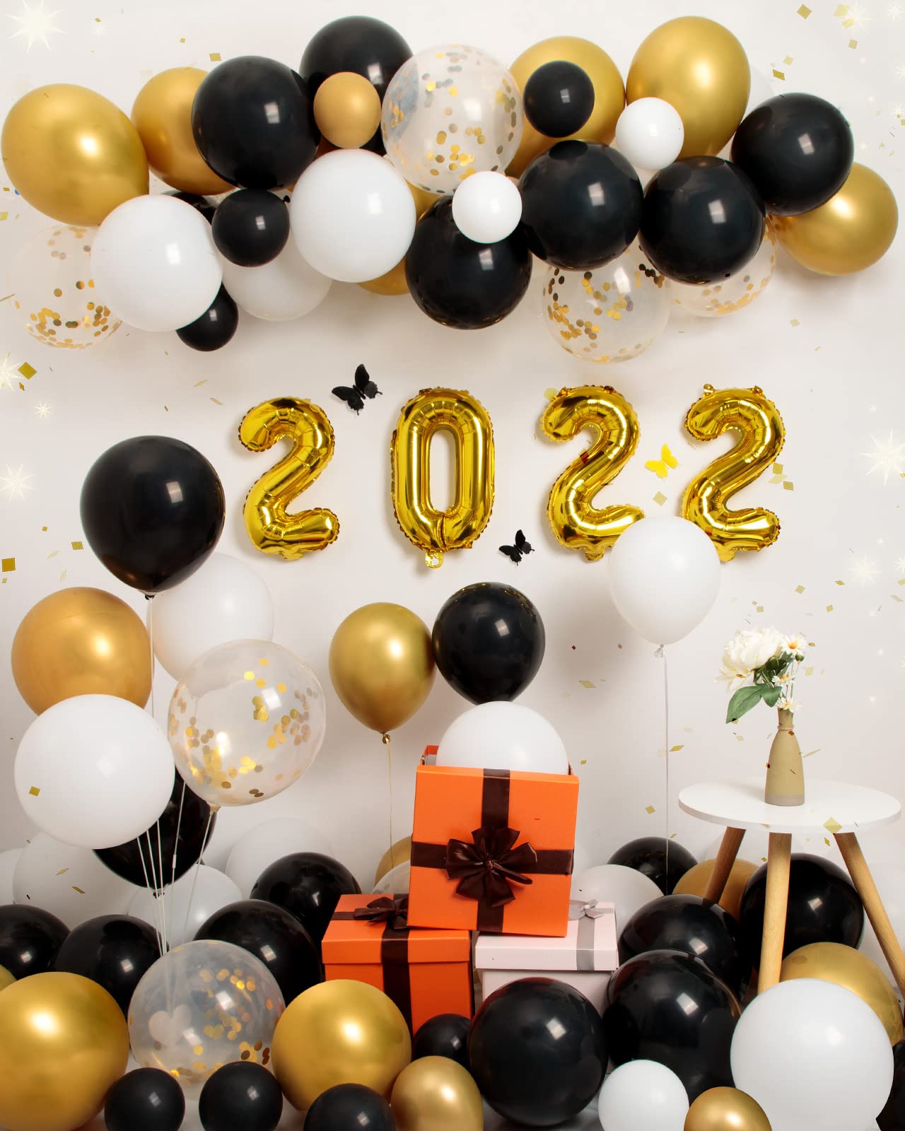 Styirl Black Balloons Arch Kit - 110 pcs 36/18/12/10/5 Inch Latex Party Balloons for Birthday, Christmas, Graduation, Gender Reveal & Baby Shower Decorations - Perfect for Indoor & Outdoor Party Decor