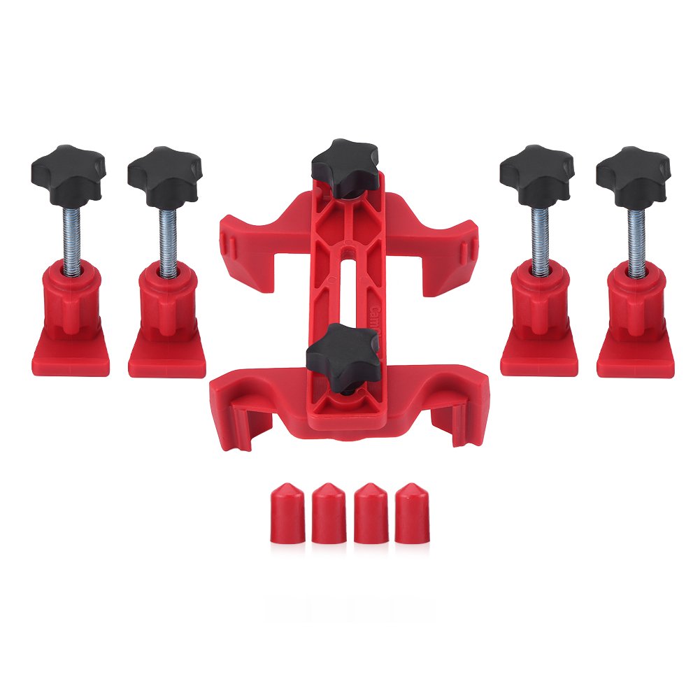 Aramox 9Pcs Car Engine Timing Tool Kit - Dual Cam Clamp, Camshaft & Sprocket Gear Locking Set for Automotive Repair | Perfect for DIY Mechanics & Professional Technicians