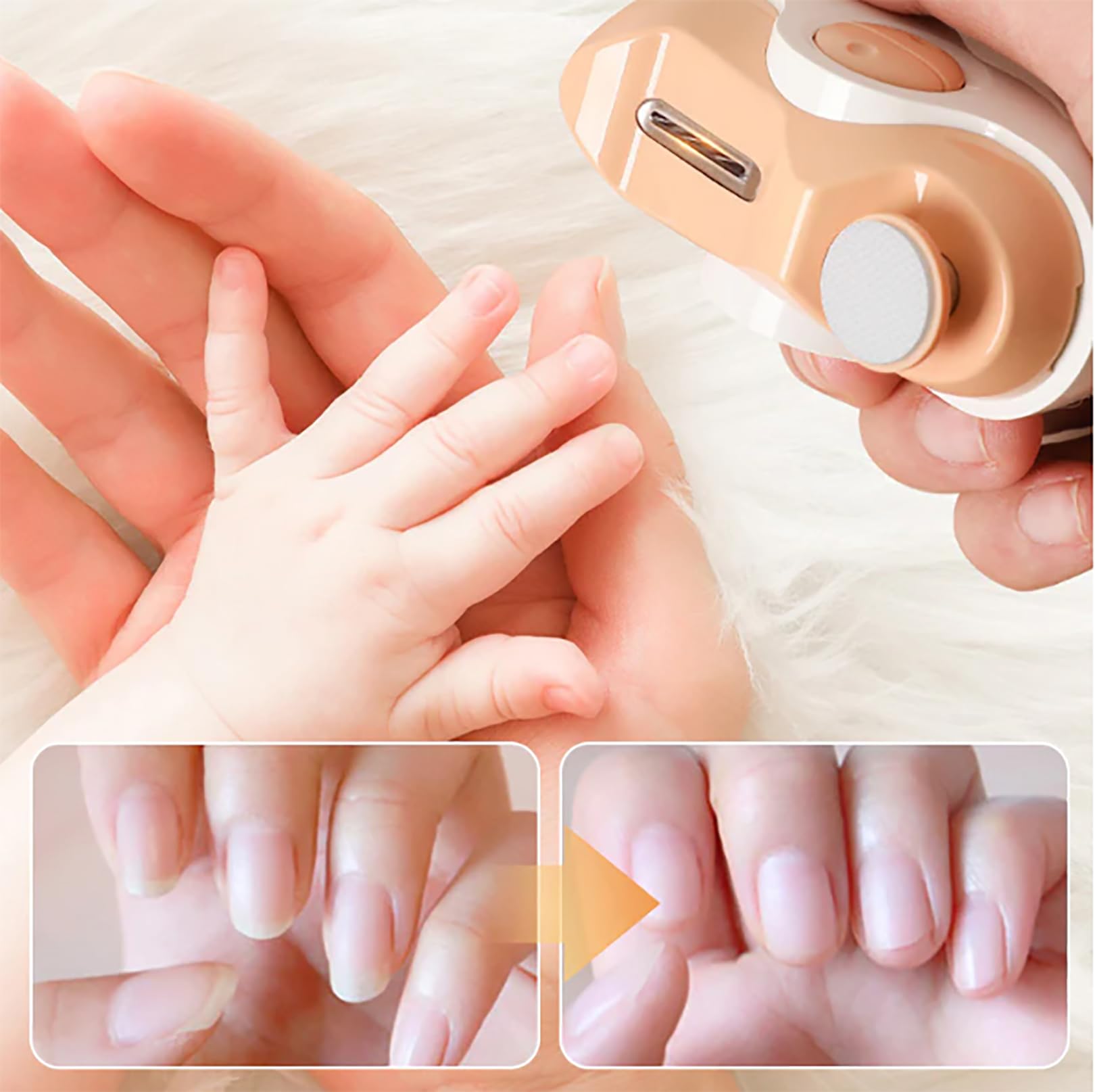 2 in 1 Electric Nail Clipper & Polisher - USB Rechargeable Cordless Manicure Pedicure Kit with LED Light & 2 Speeds - Professional Nail Care for Home, Travel & Salon Use (Black)