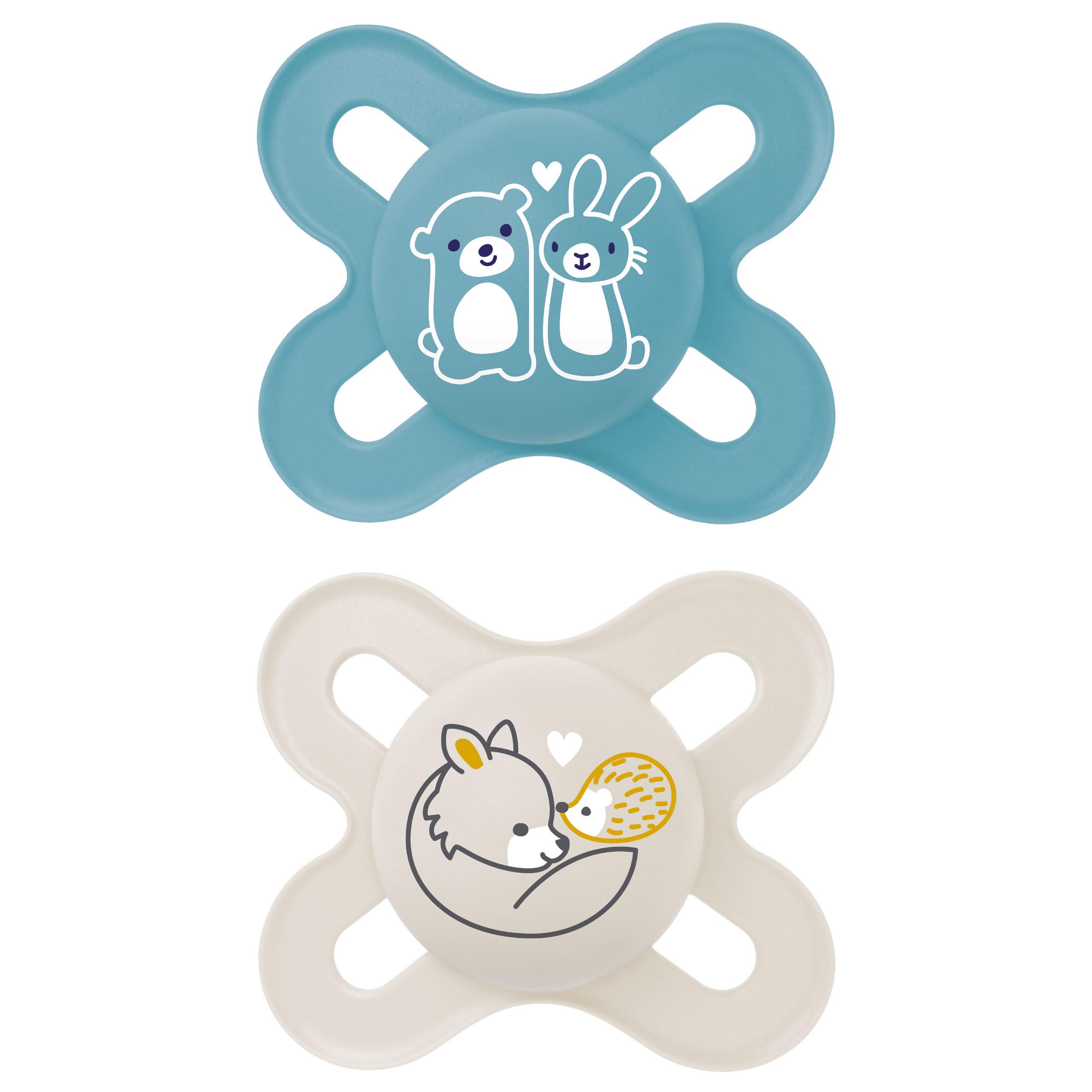 MAM Original Start Matte Baby Pacifiers for Newborns 0-3 Months - BPA-Free Silicone Nipple, Easy to Clean, Doctor-Recommended - 2-Pack with Sterilizing Case - Perfect for Soothing, Sleeping & Travel
