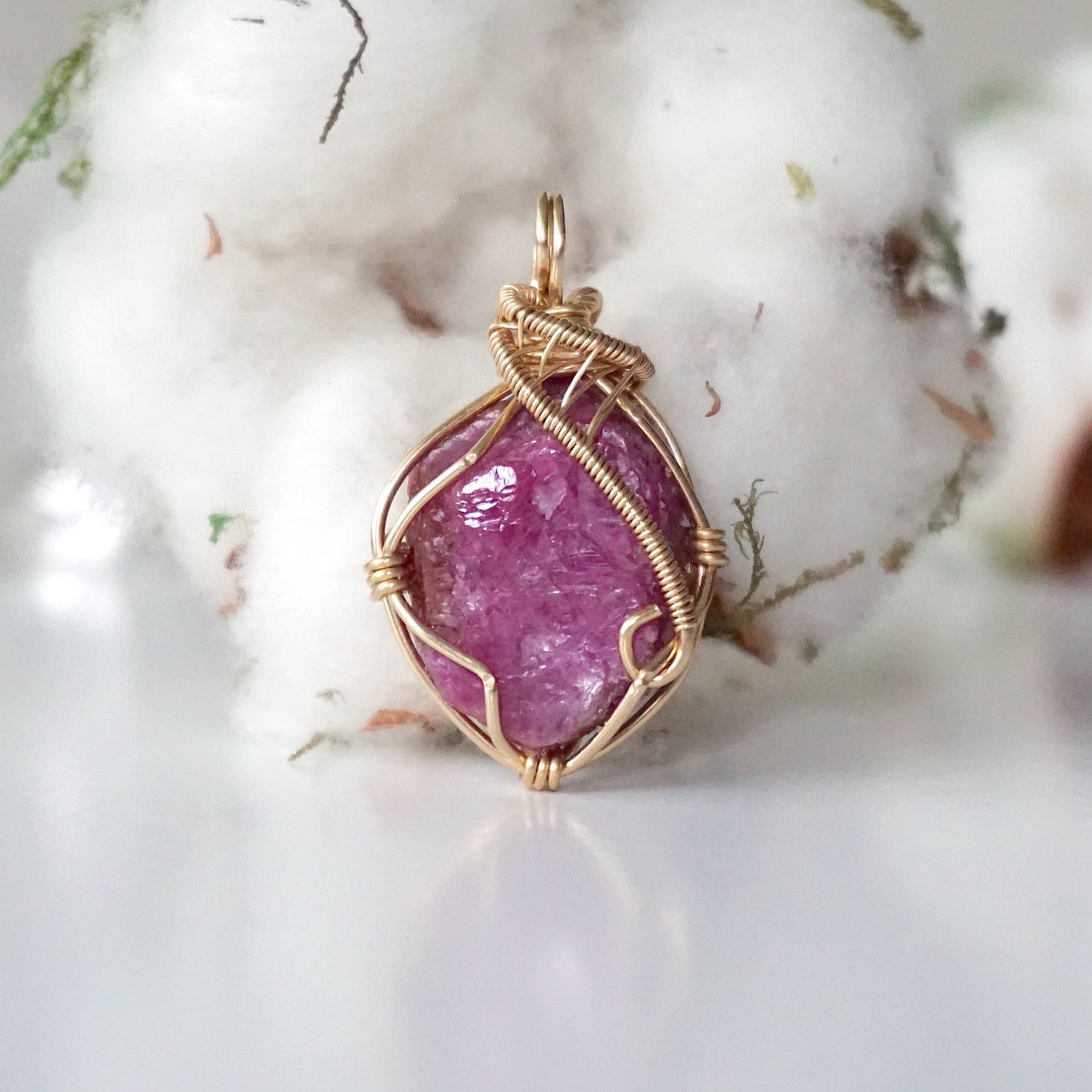 14k Gold Filled Pink Ruby Pendant Necklace for Women - Elegant Jewelry Gift for Valentine's Day, Anniversary & Special Occasions