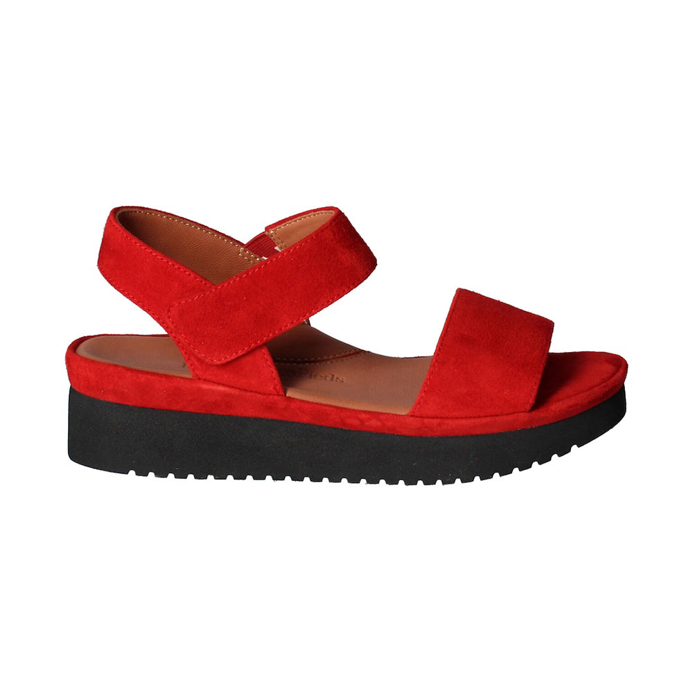 Abrilla Women's Red Suede Sandals - Comfortable Casual Summer Shoes for Beach, Walking & Outdoor Activities