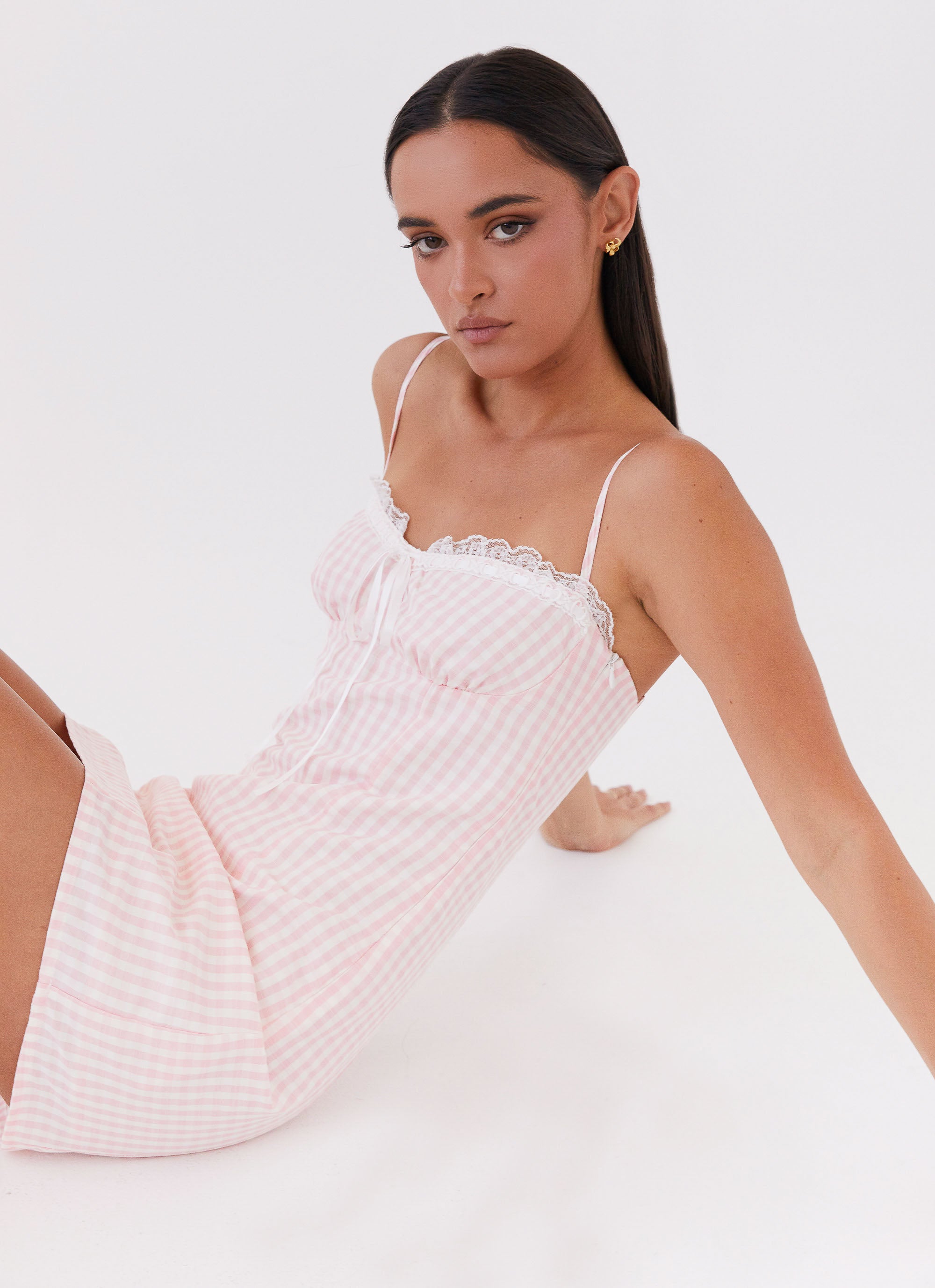 Bellissima Bustier Mini Dress - Pink Gingham Checkered Summer Dress for Women | Sexy Bodycon Party Outfit, Date Night & Club Wear
