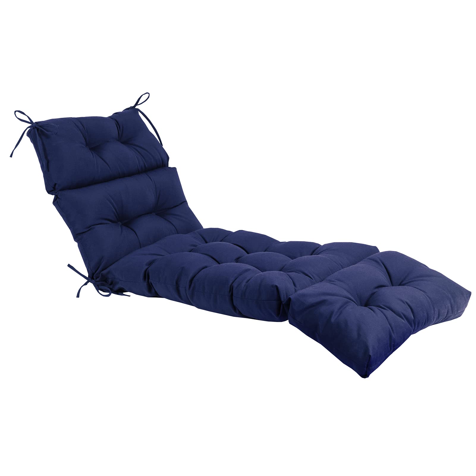 QILLOWAY Indoor Outdoor Chaise Lounge Cushion - Waterproof Replacement Cushion for Patio, Poolside & Garden Furniture - Navy Blue Spring Summer Seasonal Cushion - Perfect for Relaxing by the Pool, Sunbathing or Lounging in Your Backyard