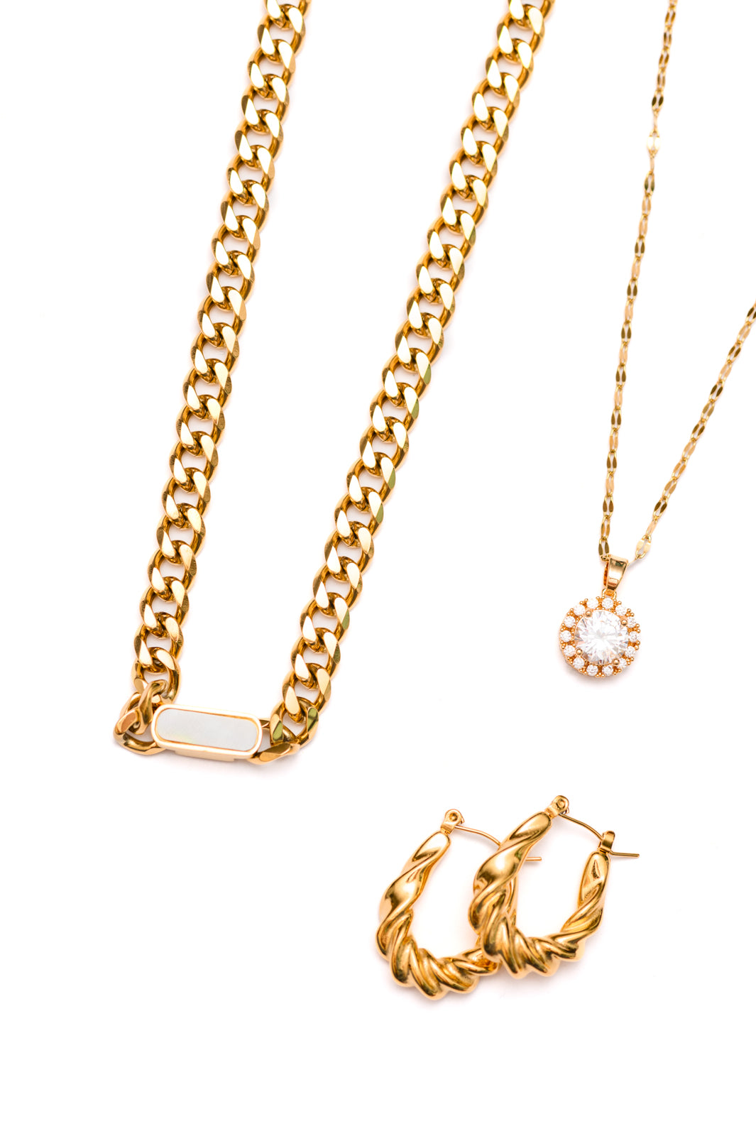 Golden Dreams Jewelry Set - 14K Gold Plated Necklace, Bracelet & Earrings Set for Women | Elegant Gift for Birthday, Anniversary & Valentine's Day | Perfect for Parties, Weddings & Special Occasions