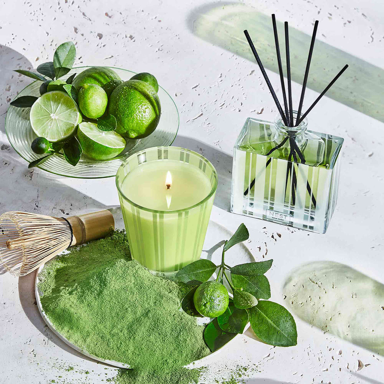 Refreshing Lime Zest & Matcha Green Tea Scented Soy Candle - Perfect for Relaxation, Yoga & Home Spa
