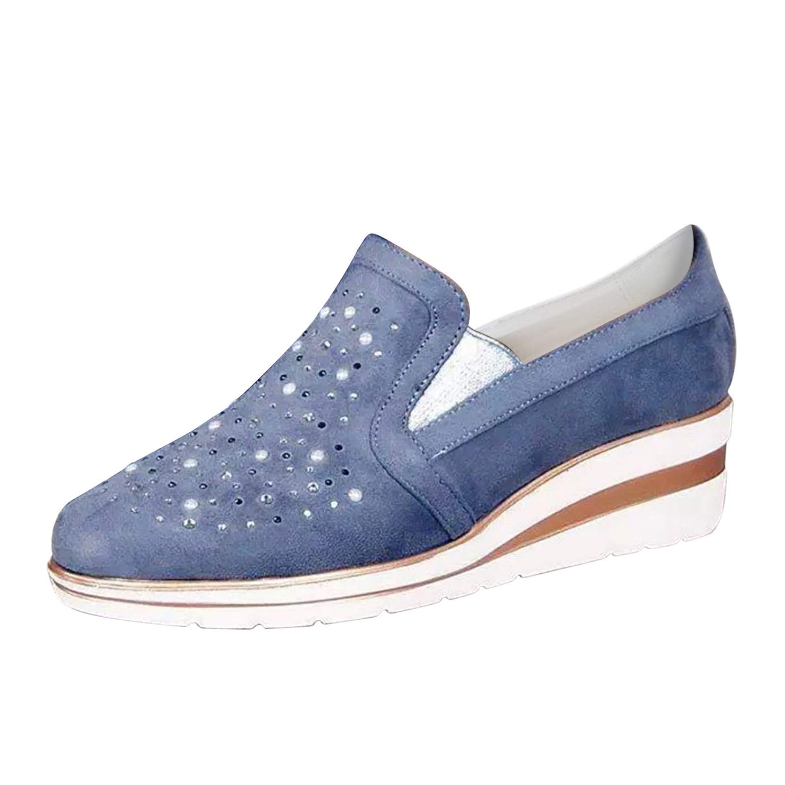 FAMOORE Women's Comfortable Leather Loafers - Breathable Slip-On Casual Shoes for Walking, Nursing & Driving | Fashionable Flats for Work, Travel & Everyday Wear