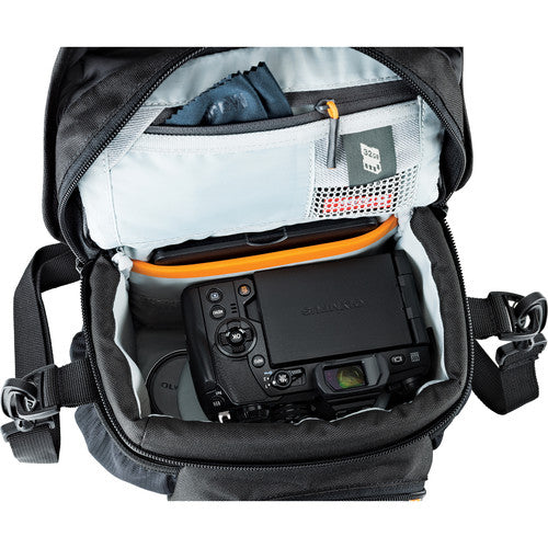 Lowepro Nova 140 AW II DSLR Camera Shoulder Bag - Waterproof Black Camera Case for Photographers - Perfect for Travel, Hiking & Outdoor Photography