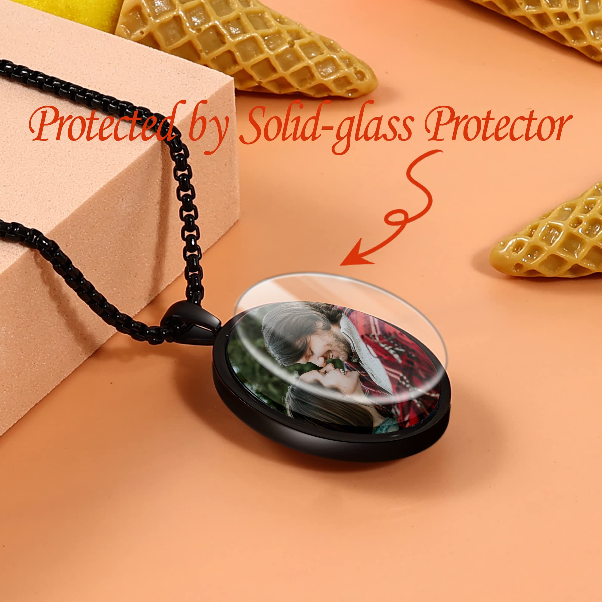 Customized Double-Sided Photo Necklace for Women & Men - Personalized Picture Pendant with Memory Photos - Meaningful Jewelry Gift for Anniversary, Valentine's Day & Birthday - Perfect for Couples, Parents & Loved Ones