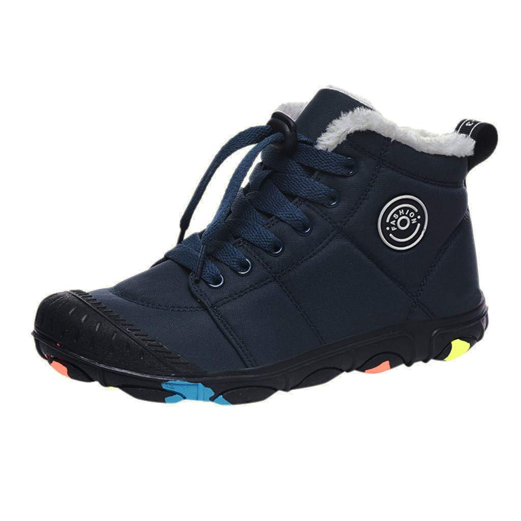 IQYU Women's Lace-Up Ankle Boots - Winter Snow Boots with Lining, Barefoot-Friendly Hiking Shoes for Outdoor Trekking | Windproof & Warm for Autumn Winter Adventures | Perfect for Snowy Hikes, Urban Commuting & Casual Wear