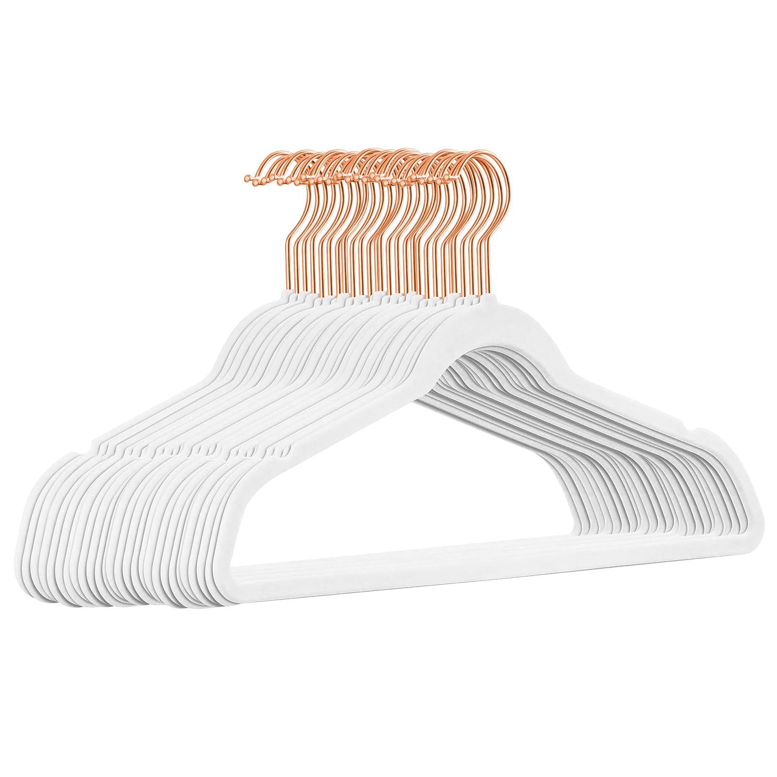 TIMMY Non-Slip Velvet Suit Hangers - 50 Pack Ultra Thin Space Saving Coat Hangers, Heavy Duty Clothes Hangers Hold Up to 10 Lbs - White Velvet Hangers for Closet Organization & Wardrobe Storage