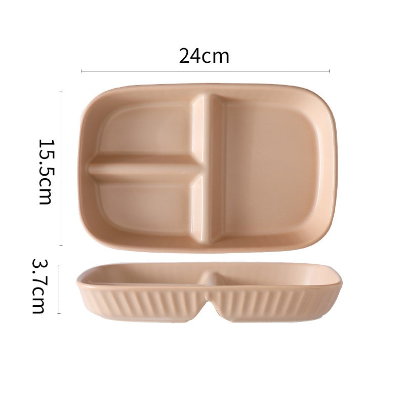 Kalours Rectangle Plate with Partition - 50% Off Clearance Sale | Durable Divided Serving Dish for Meals, Snacks & Entertaining