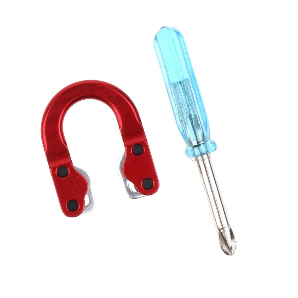 Compound Bow Archery D Loop Metal Ring & U Rope Loop with Screwdriver - Durable Arrow Nock for Outdoor Hunting Accessories (Red) | Perfect for Target Practice & Bowfishing