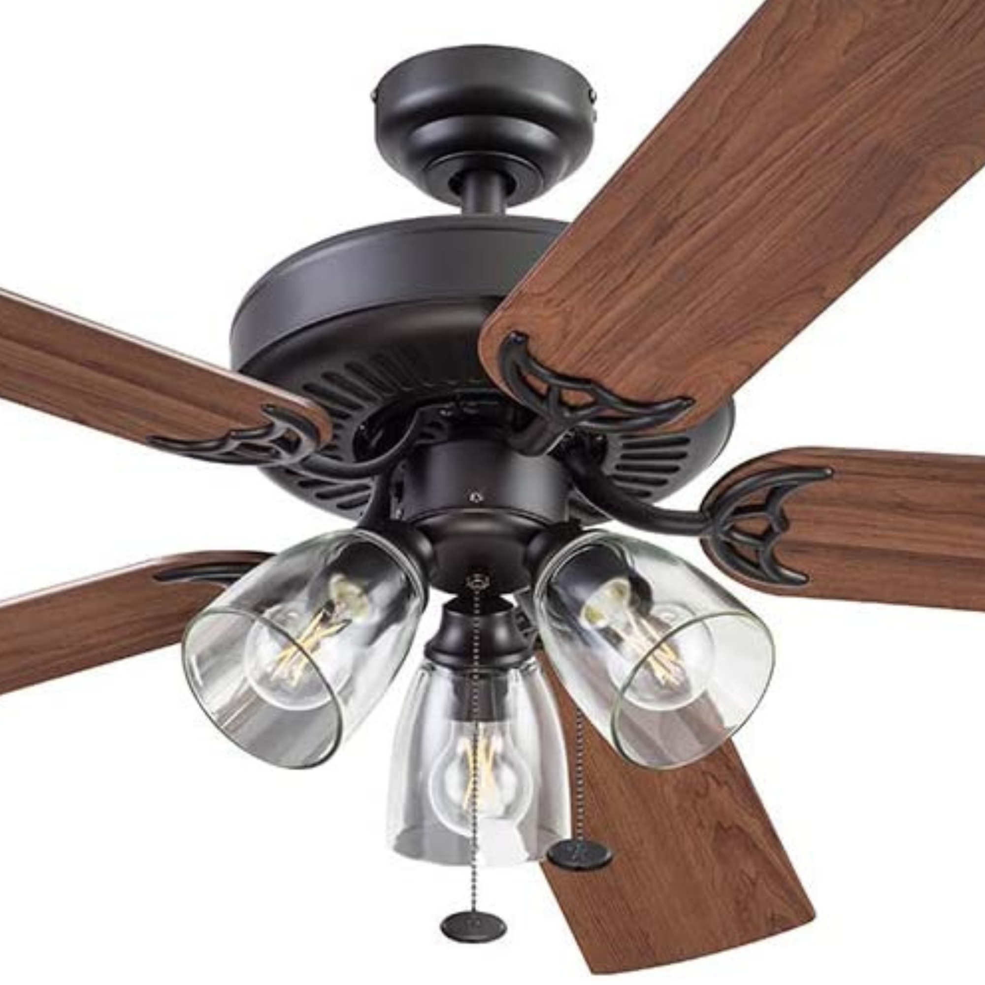 52 Inch Saybrook Espresso Bronze Ceiling Fan with Pull Chain - Modern Indoor Ceiling Fan for Living Room, Bedroom, and Office
