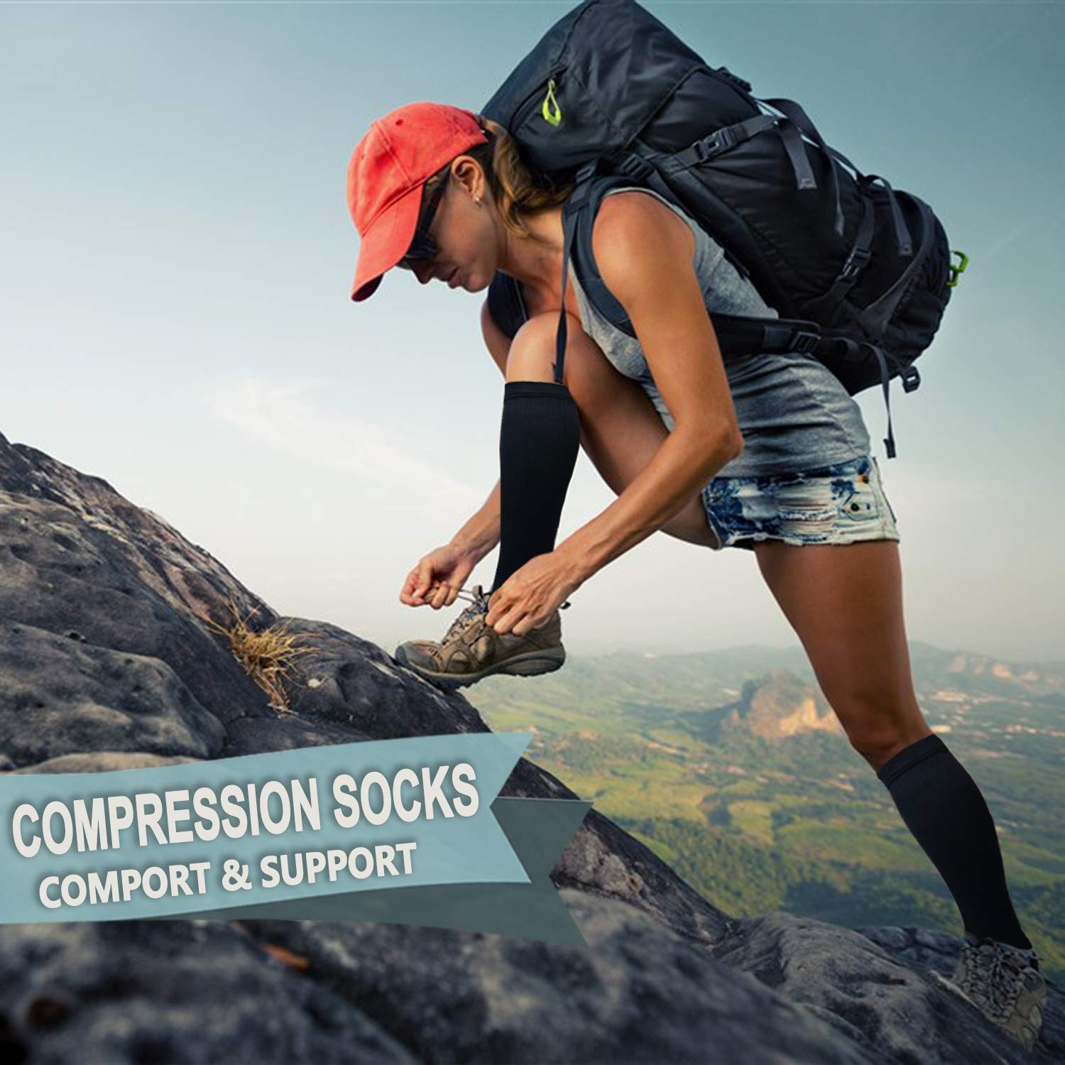 8 Pairs Graduated Copper Compression Socks 15-20mmHg for Men & Women - Best for Running, Athletic & Cycling - Improve Blood Circulation & Reduce Swelling (Ideal for Travel, Sports & Recovery)