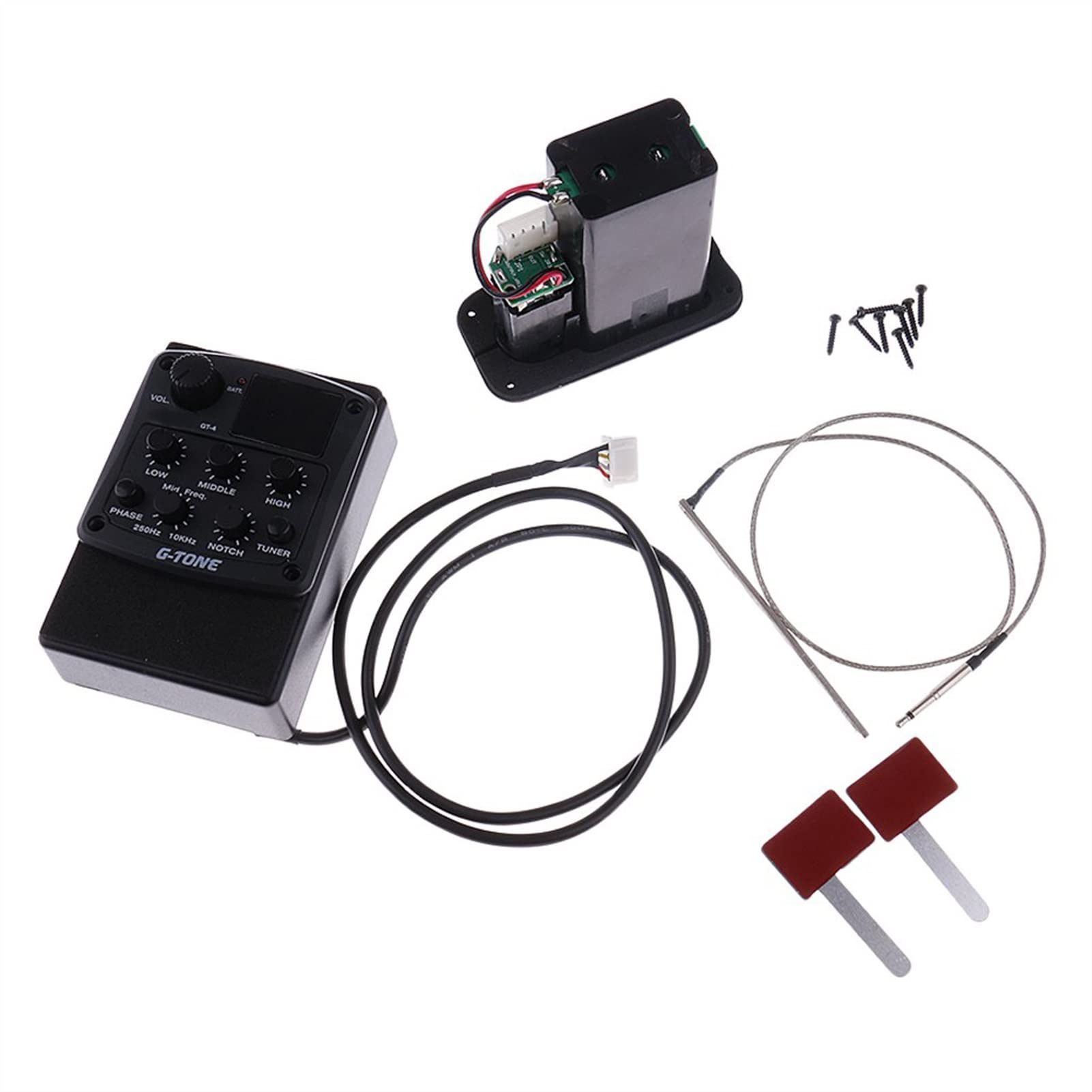 Acoustic Guitar Pickup with 3-Band EQ & Piezo Preamp System - Perfect for Live Performances & Studio Recording