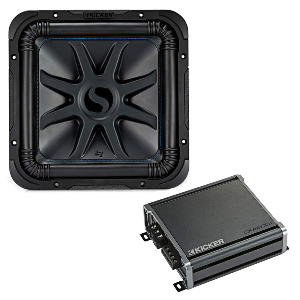 Renewed Kicker 44L7S124 12-Inch Solo-Baric L7 Subwoofer & CXA800.1 Amplifier Bundle - Powerful Car Audio System for Trucks, SUVs & Custom Vehicles
