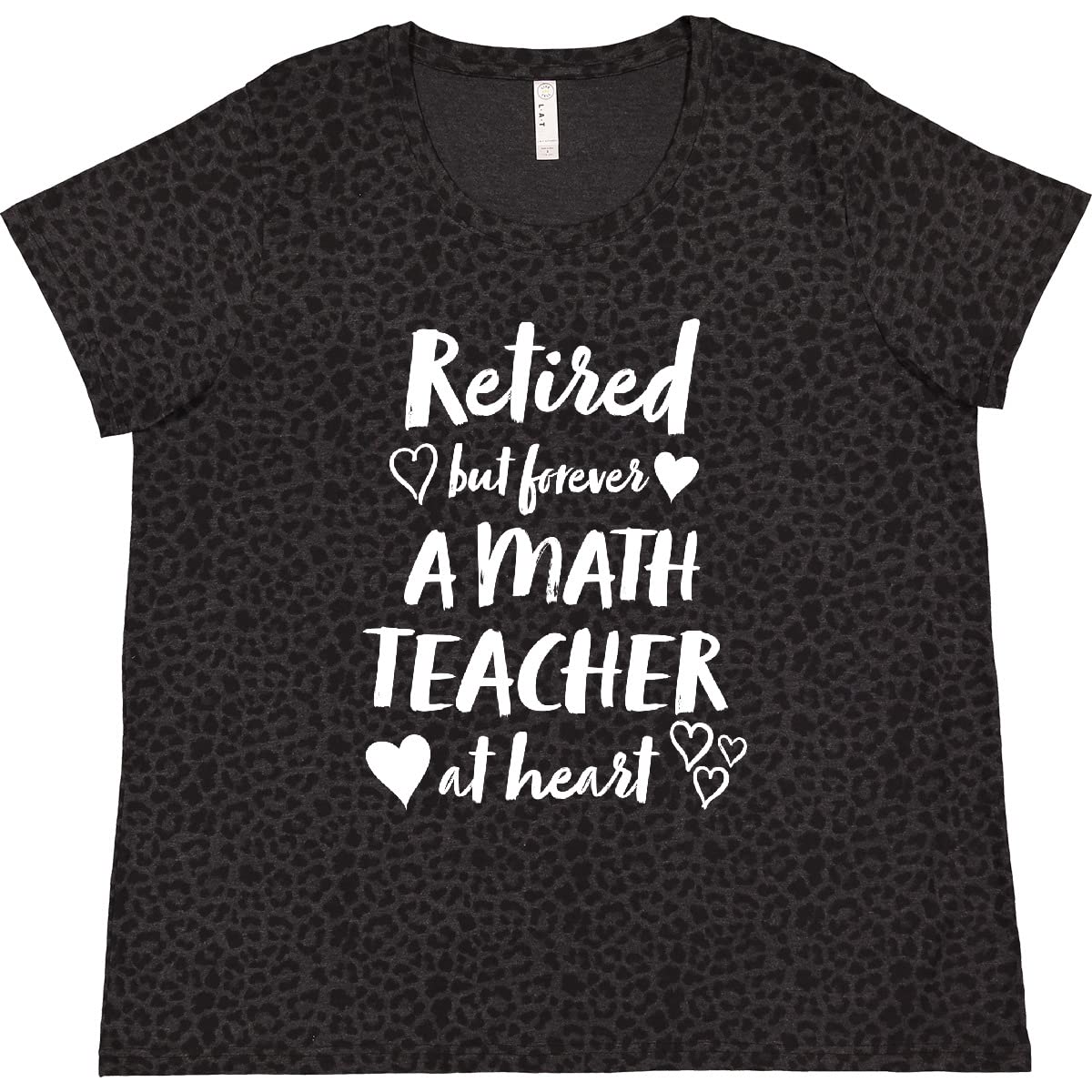 Retired But Forever a Math Teacher at Heart - Women's Plus Size Graphic T-Shirt | Funny Teacher Apparel & Gift | Casual Wear for School, Retirement Parties & Everyday Comfort