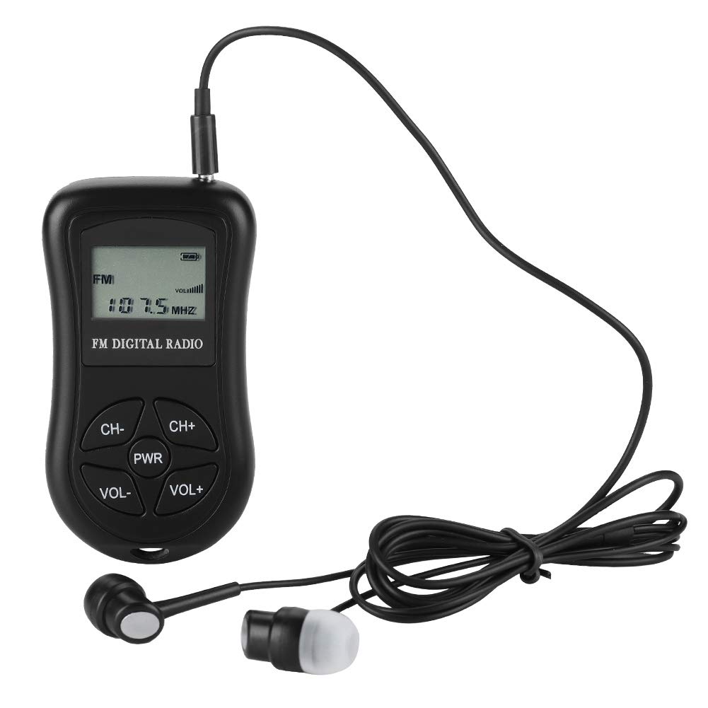 Elprico Portable FM Radio with LCD Screen - Lightweight AM/FM Tuner with Earphones & Lanyard - Perfect for Walking, Jogging, Outdoor Activities, Travel, and Emergency Use