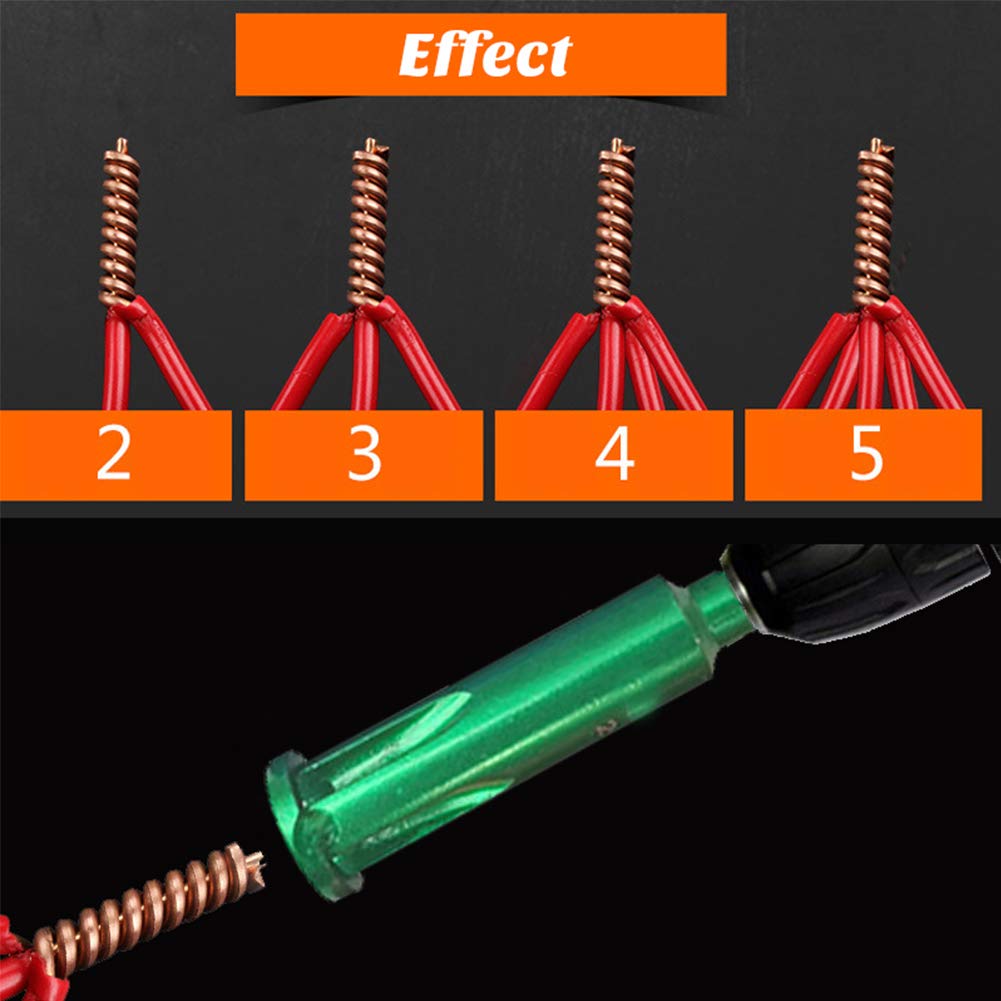 Electric Wire Twisting Tool - Automatic Manual Wire Stripper & Twister for Power Drill Drivers | Simultaneous Stripping & Twisting Tool | Power Tool Accessories for Electrical Work, DIY Projects & Home Repairs (Green)