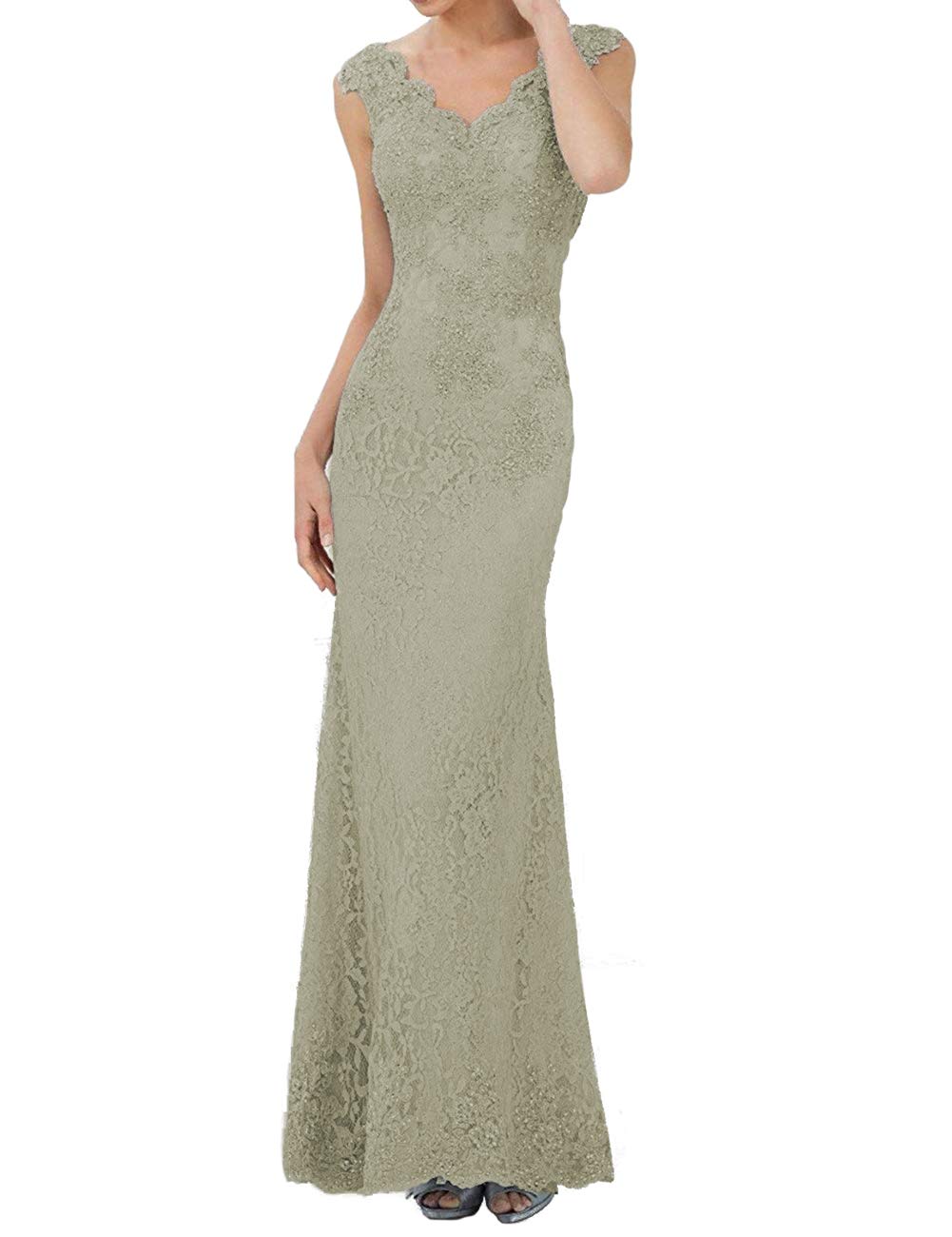 Elegant Mother of The Bride Dresses - Long Lace Formal Evening Gown with Beaded Mermaid Design for Weddings, Galas & Special Occasions