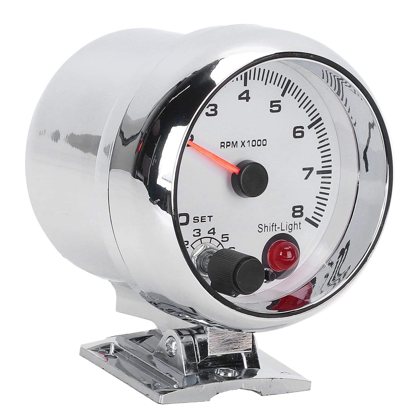 High-Performance Chrome Car Tachometer with Mounting Bracket & User Manual - Digital RPM Gauge for Racing, Classic & Custom Cars - Perfect for Engine Tuning & Performance Monitoring
