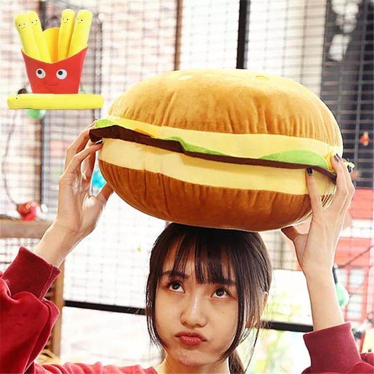 Burger and French Fries Plush Toy - Cute Fast Food Stuffed Animals for Kids, Gift, and Home Decor | Perfect for Playtime, Birthday Gifts & Themed Room Decor