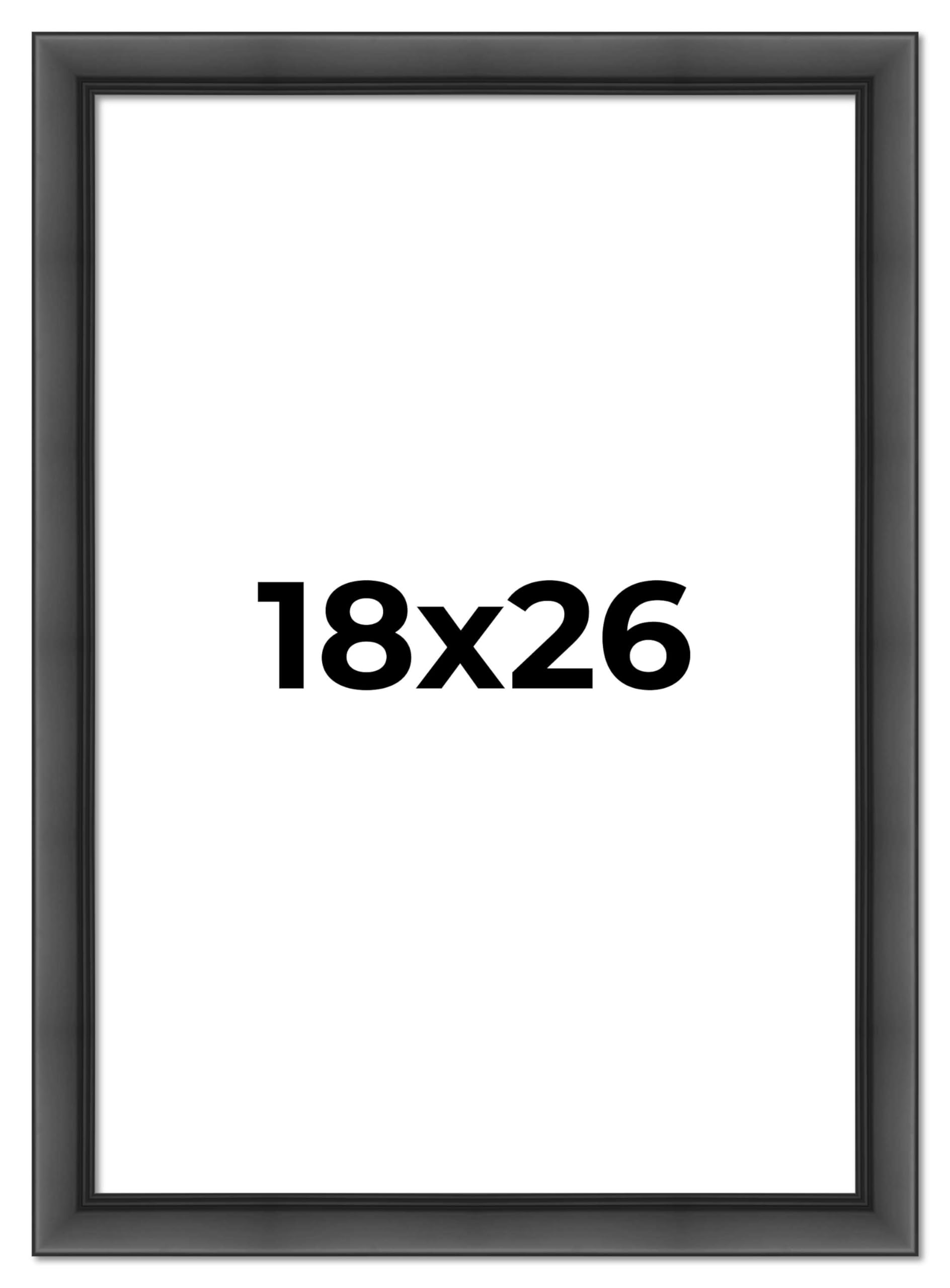 18x26 Inch Black Solid Wood Picture Frame - 1.5