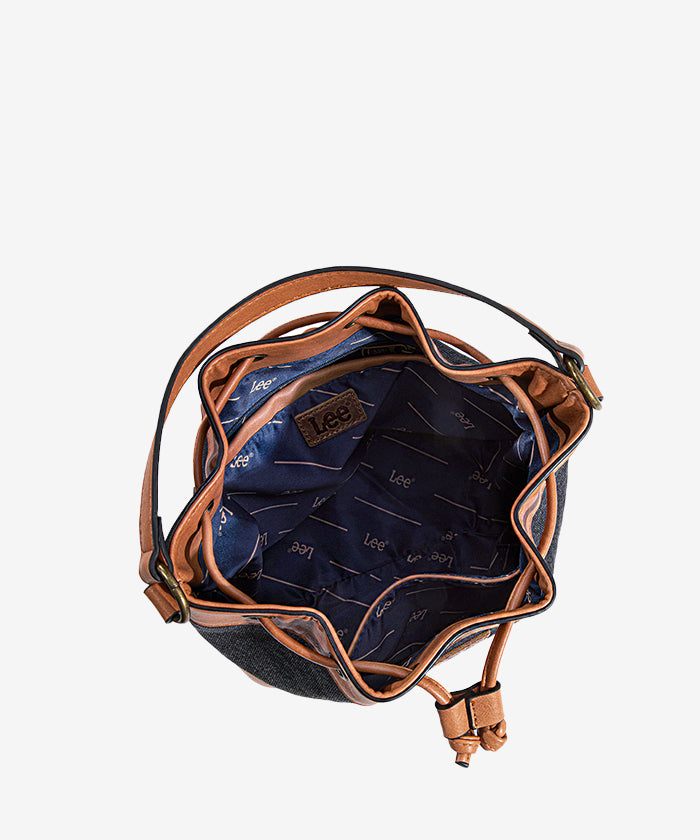 Lee Women's Denim Canvas Crossbody Bucket Bag - Stylish & Durable Shoulder Purse for Everyday Use, Travel & Shopping