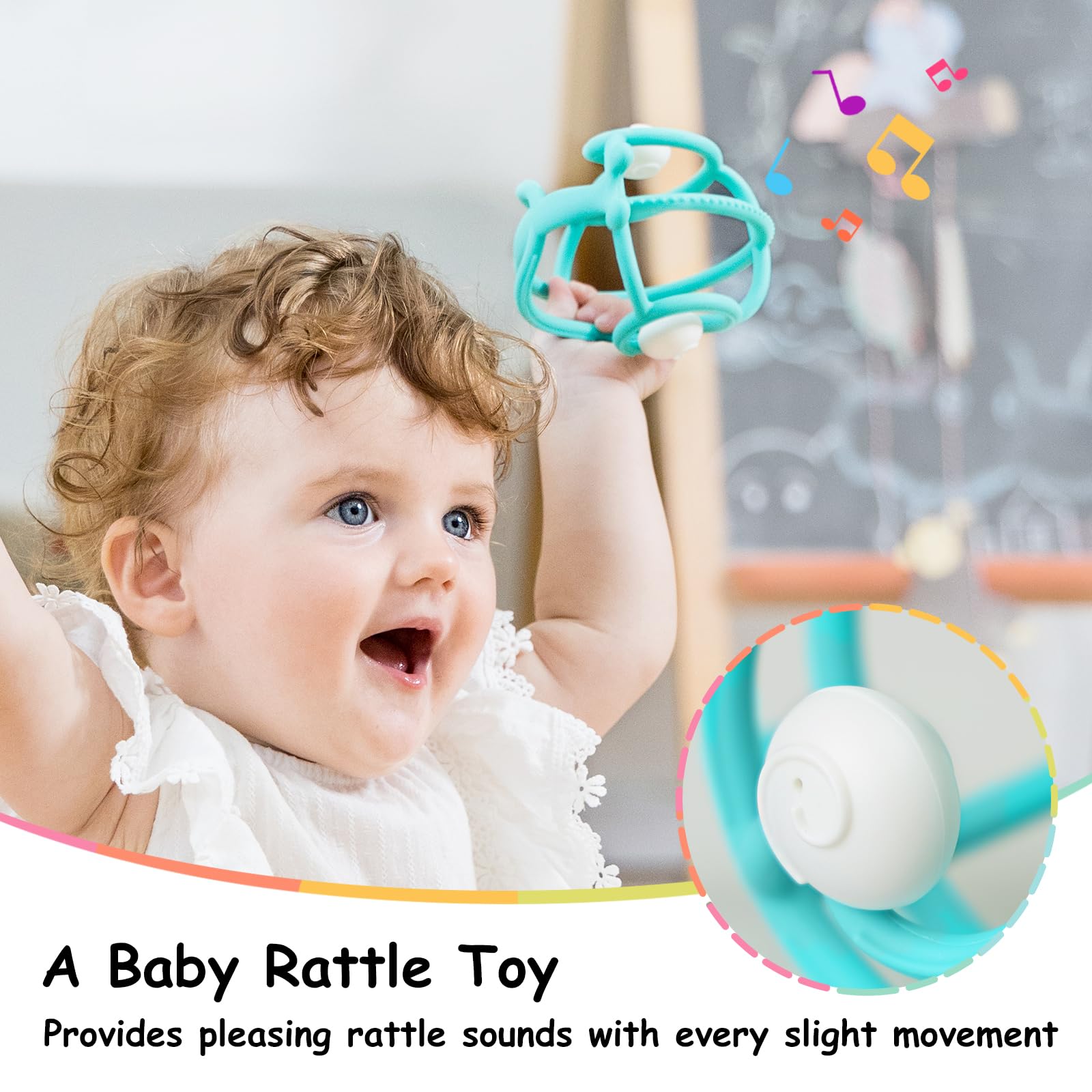 Mombella Snail Baby Teether & Rattle Toy - Soft Silicone Teething Toys for Infants 3-18 Months | BPA Free Chew Toy for Soothing Sore Gums | Perfect for Newborn Sensory Development & On-the-Go Parenting