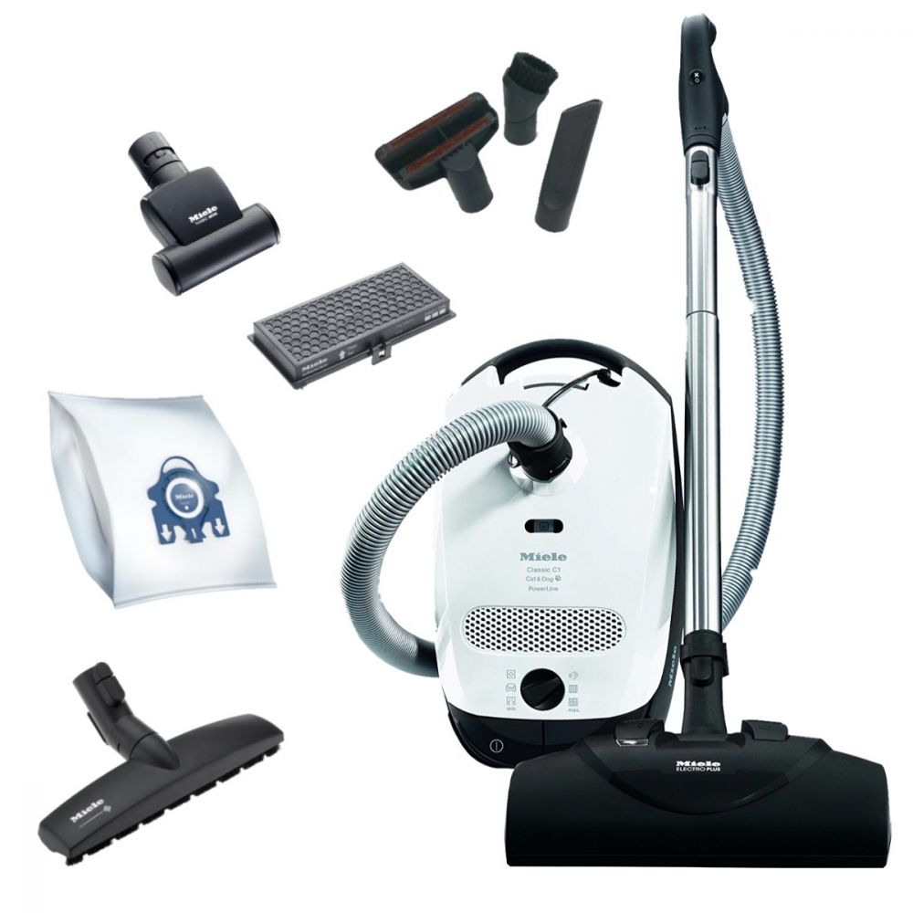 Miele Classic C1 Cat & Dog Canister Vacuum Cleaner - Powerful Suction for Pet Hair, Allergens & Hard Floors - Ideal for Homes with Pets & Allergy Sufferers