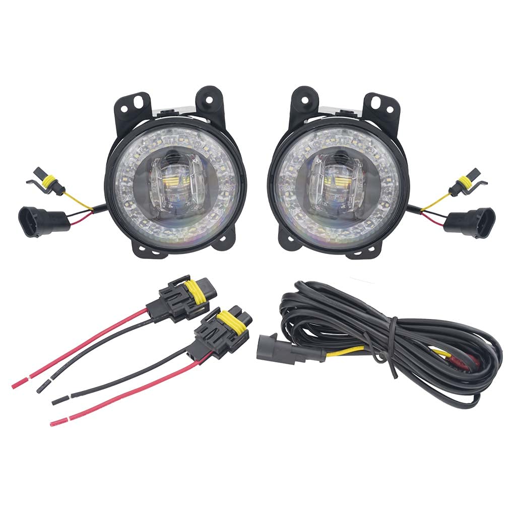 2005-2008 Dodge Magnum LED Fog Lights with Angel Eye - Left & Right Side Replacement - Enhances Visibility for Night Driving & Bad Weather Conditions