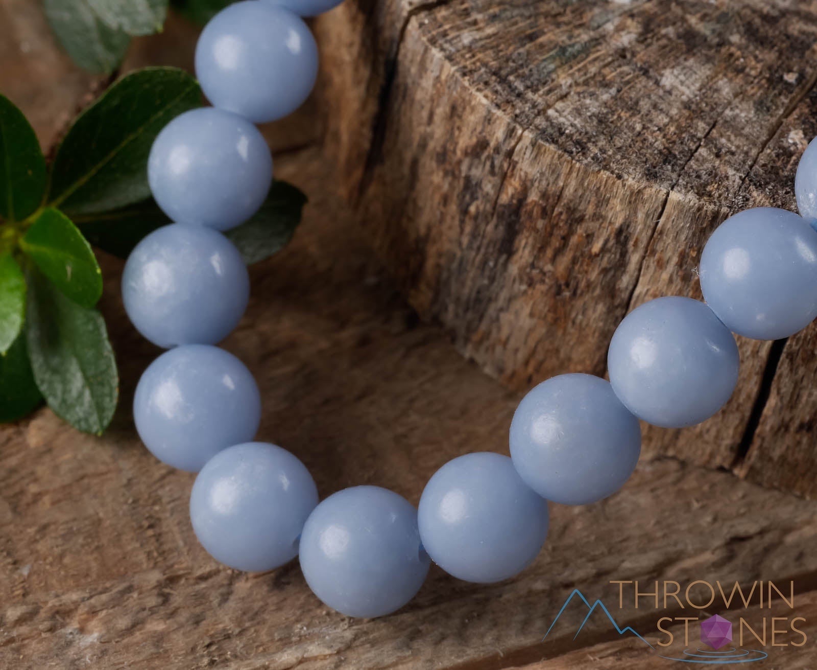 ANGELITE Crystal Bracelet - Round Beaded Healing Bracelet, Handmade Gemstone Jewelry for Women, Stress Relief & Spiritual Balance | Perfect for Meditation, Yoga & Daily Wear