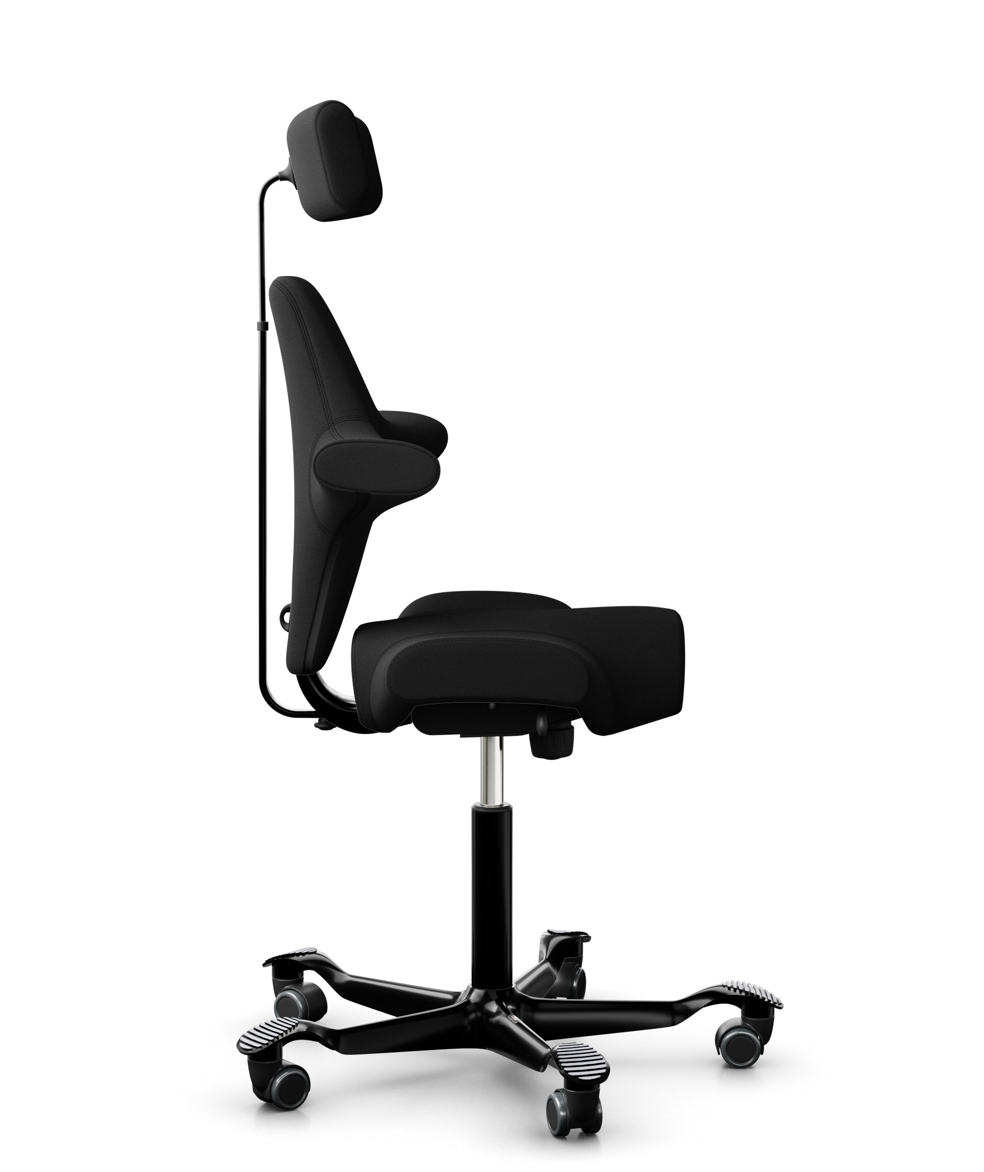HÅG Capisco 8107 Ergonomic Office Chair - Adjustable Mesh Back Support, Fabric Seat, Black - Perfect for Home Office, Gaming & Workspace Comfort